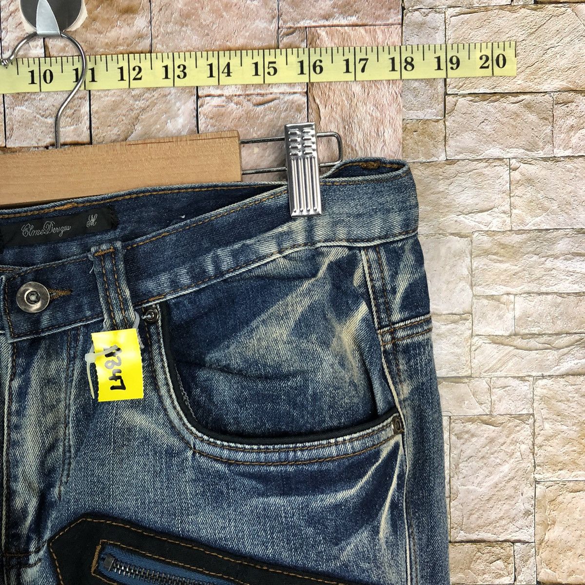 Japanese Brand Elme Design faded Blue Cropped spring Denim Pants #A347 Size US 31 - 9 Thumbnail