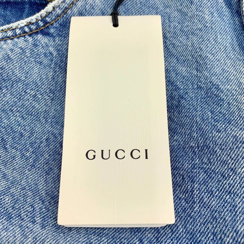 Gucci Gucci Light Blue Distressed Denim Pants-2506 Size 33" - 7 Thumbnail
