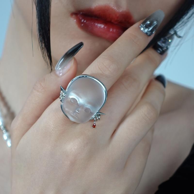 Jewelry Retro Jewelry Rings Open Size Chrome Ring (Size 7-13) Size ONE SIZE - 5 Thumbnail