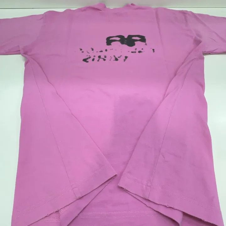 Balenciaga Balenciaga Pink Hand Drawn Logo T-Shirt 0079-2507 Size M / US 6-8 / IT 42-44 - 7 Thumbnail