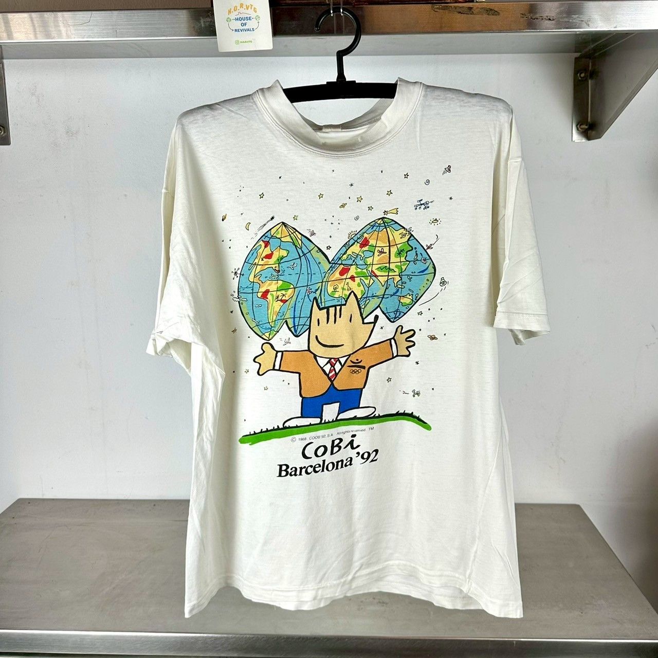 USA Olympics × Vintage Vintage 1992 Barcelona Olympics Cobi Artwork Promo T-Shirt Size US L / EU 52-54 / 3 - 1 Thumbnail