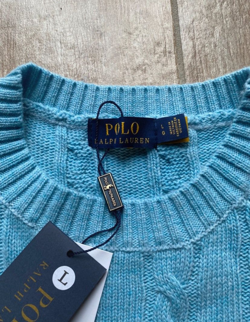 Polo Ralph Lauren Ralph Lauren Sweater mit Zopfmuster in Hellblau | Größe L Size US L / EU 52-54 / 3 - 5 Thumbnail