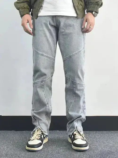 VIBE hiphop zipper faded flared jeans Size US 32 / EU 48 - 6 Thumbnail
