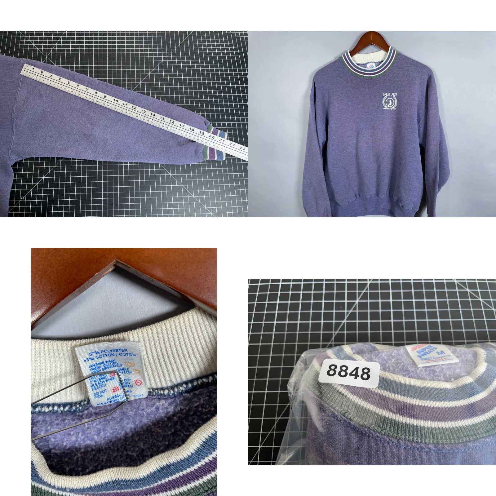 Jerzees VINTAGE Jerzees Sweatshirt Michigan 90s Great Lakes Junior College Adult Medium Blue Crew Neck Pullover Graphic Print University/College Retro Size US M / EU 48-50 / 2 - 8 Thumbnail