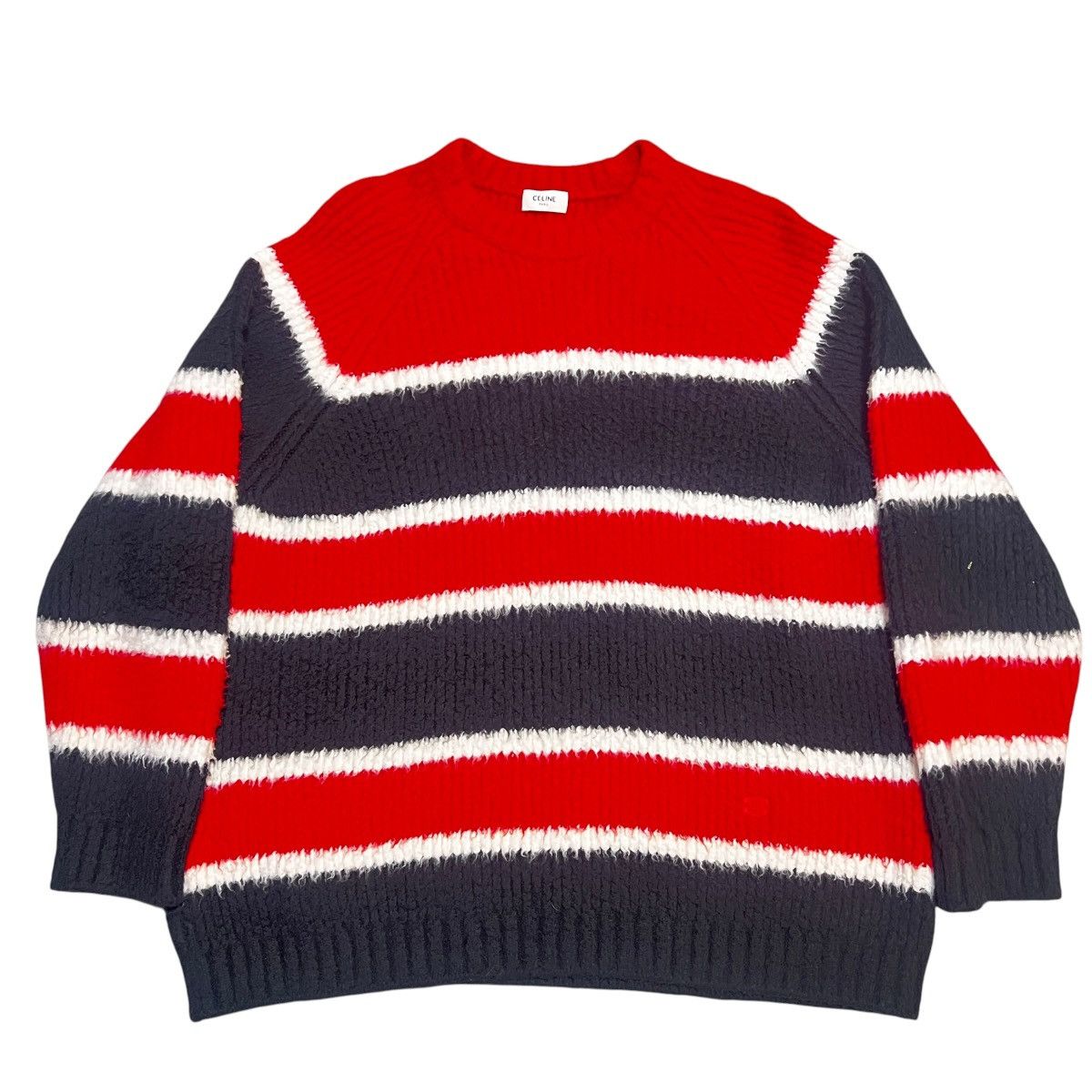 Celine CELINE 2021AW BY HEDI SLIMANE Boxy Crewneck Striped Knit S Size US S / EU 44-46 / 1 - 1 Thumbnail