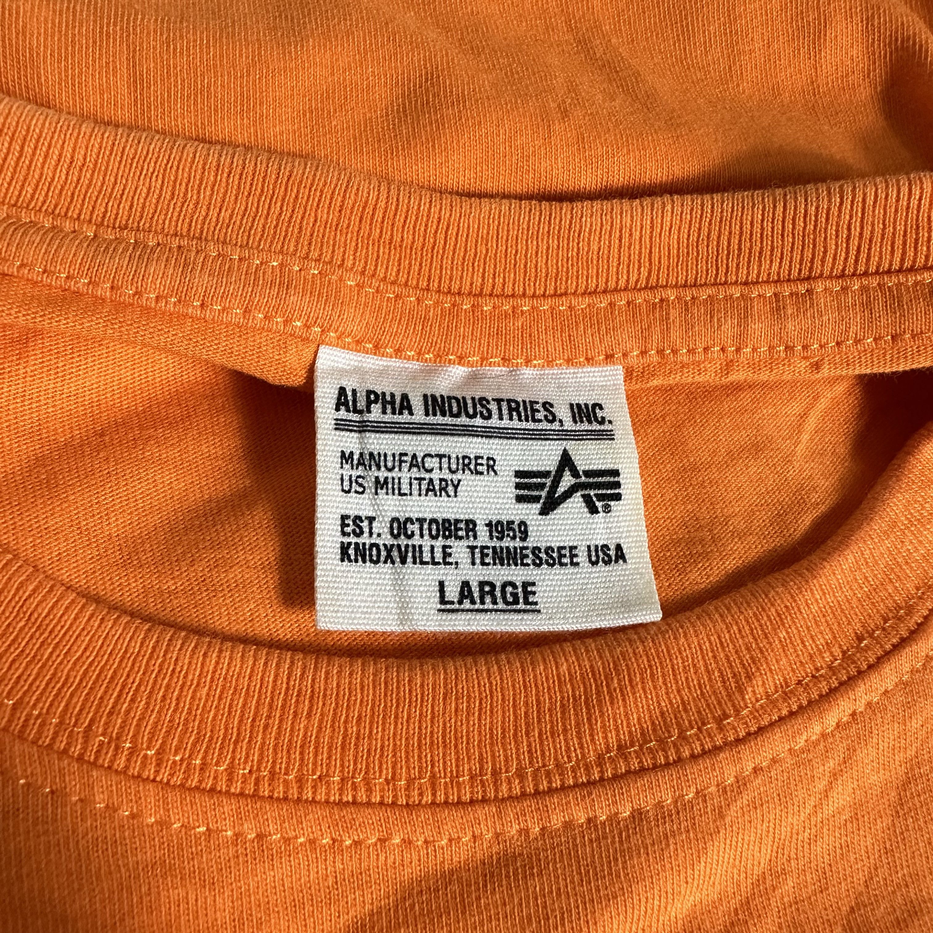 Alpha Industries × Vintage 🔥RARE🔥Vintage Alpha Industries Spell Out T-shirt Size US L / EU 52-54 / 3 - 4 Thumbnail