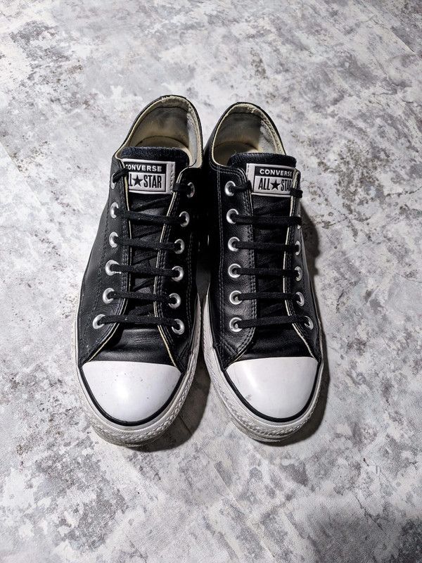Converse × Hysteric Glamour × Japanese Brand converse black leather chunky opium platform lowtop sneakers Size US 7 / EU 40 - 1 Thumbnail