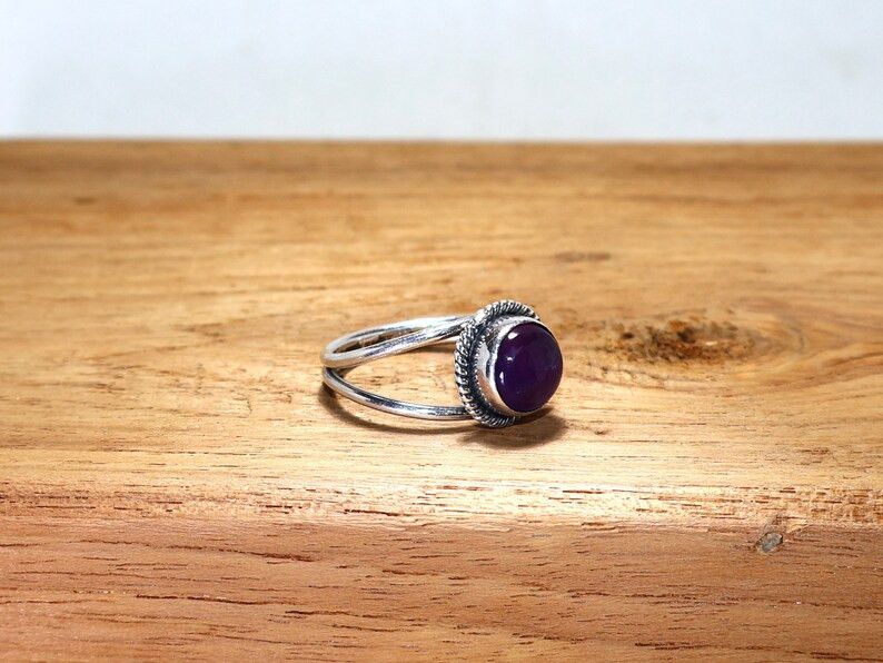 Handmade Amethyst Ring, 925 Sterling Silver Handmade Promise Jewelry Size ONE SIZE - 3 Thumbnail