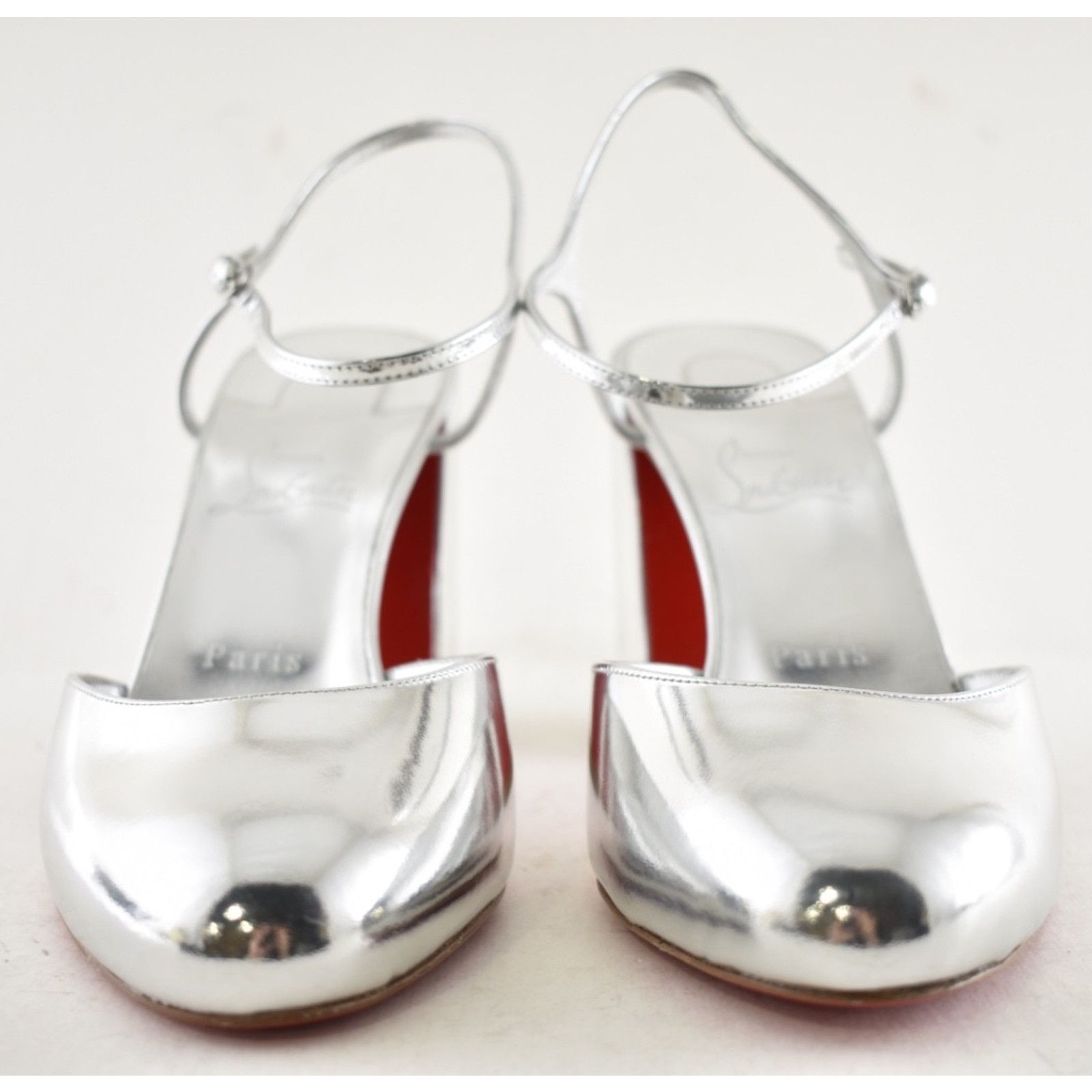 Christian Louboutin Christian Louboutin Jane Pump 85 Silver Leather Sandal 40 Size US 10 / IT 40 - 12 Thumbnail
