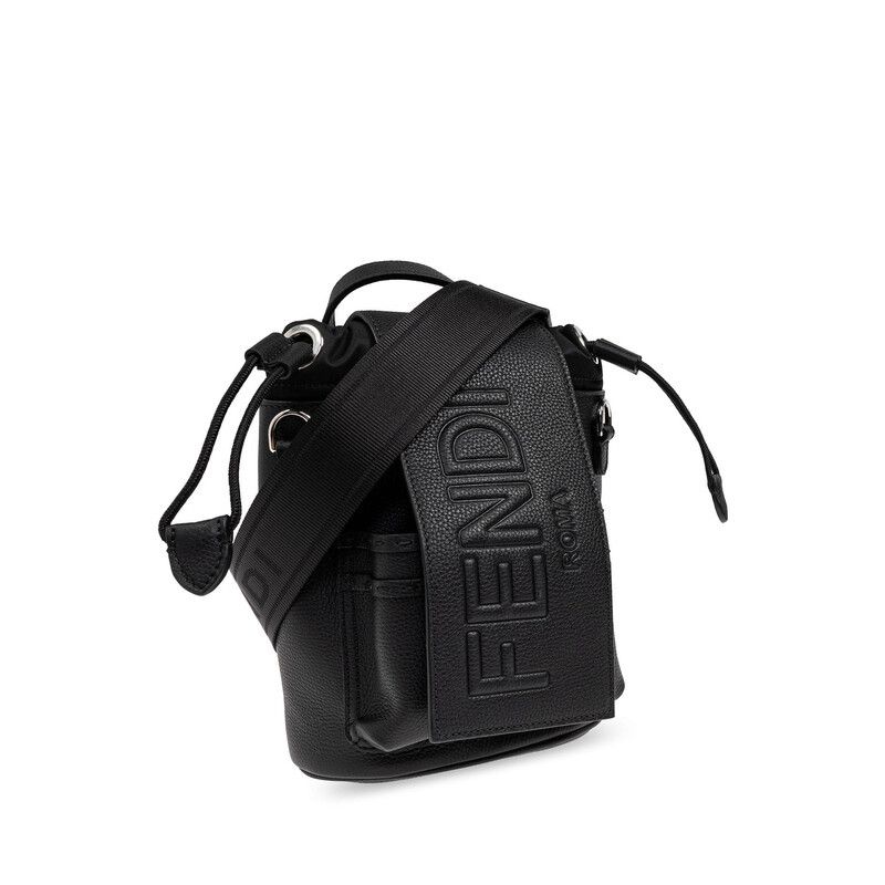Fendi o1s1wg110526 Fendi Roma Leather Fendi Strike Mini in Black Size ONE SIZE - 3 Thumbnail