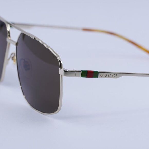 Gucci 🕶️ New Gucci GG1676S 002 Sunglasses - Gold Frame, Brown Size ONE SIZE - 9 Thumbnail