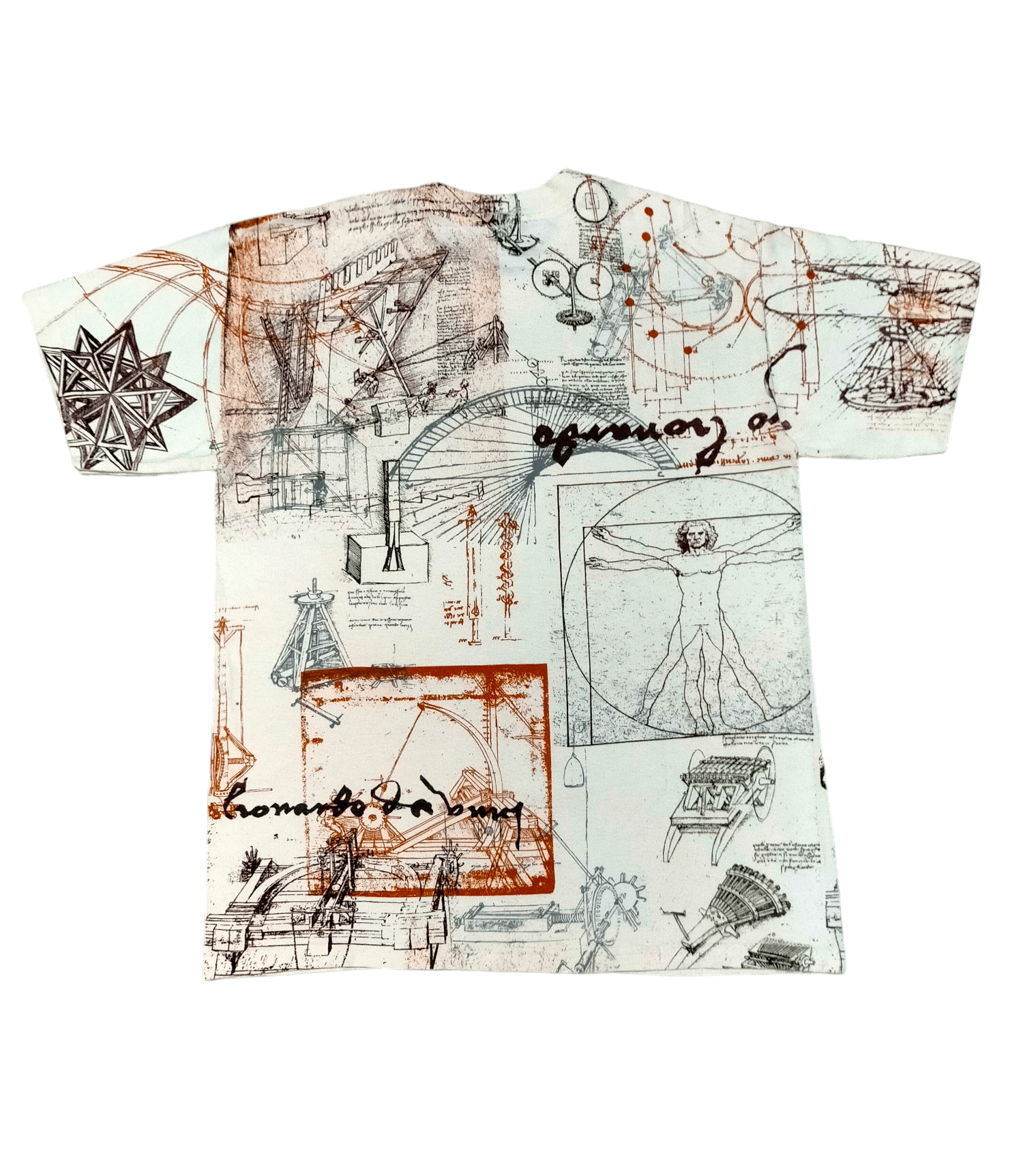 Vintage Leonardo Da Vinci All Over Print Wilwood Art tee Size US M / EU 48-50 / 2 - 2 Thumbnail