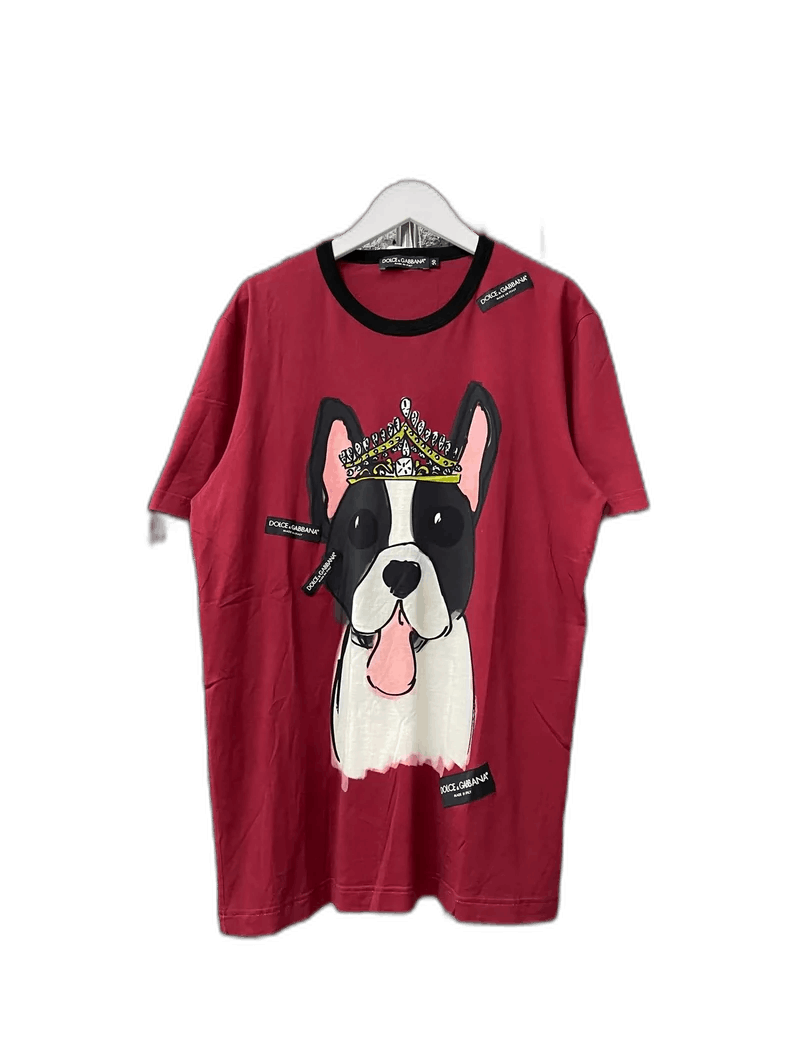 Dolce & Gabbana Dolce Gabbana Short Sleeve Dog Print Tee Size US L / EU 52-54 / 3 - 1 Thumbnail