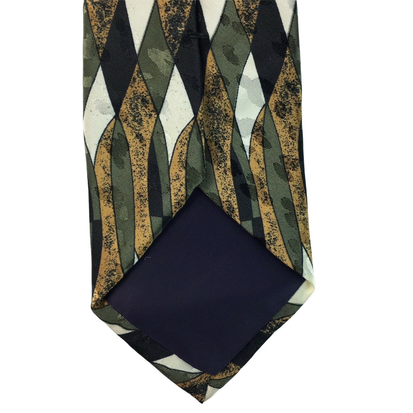 Other Gianno Dress Tie Mens Necktie Black Gold Geometric Pattern u Size ONE SIZE - 3 Thumbnail