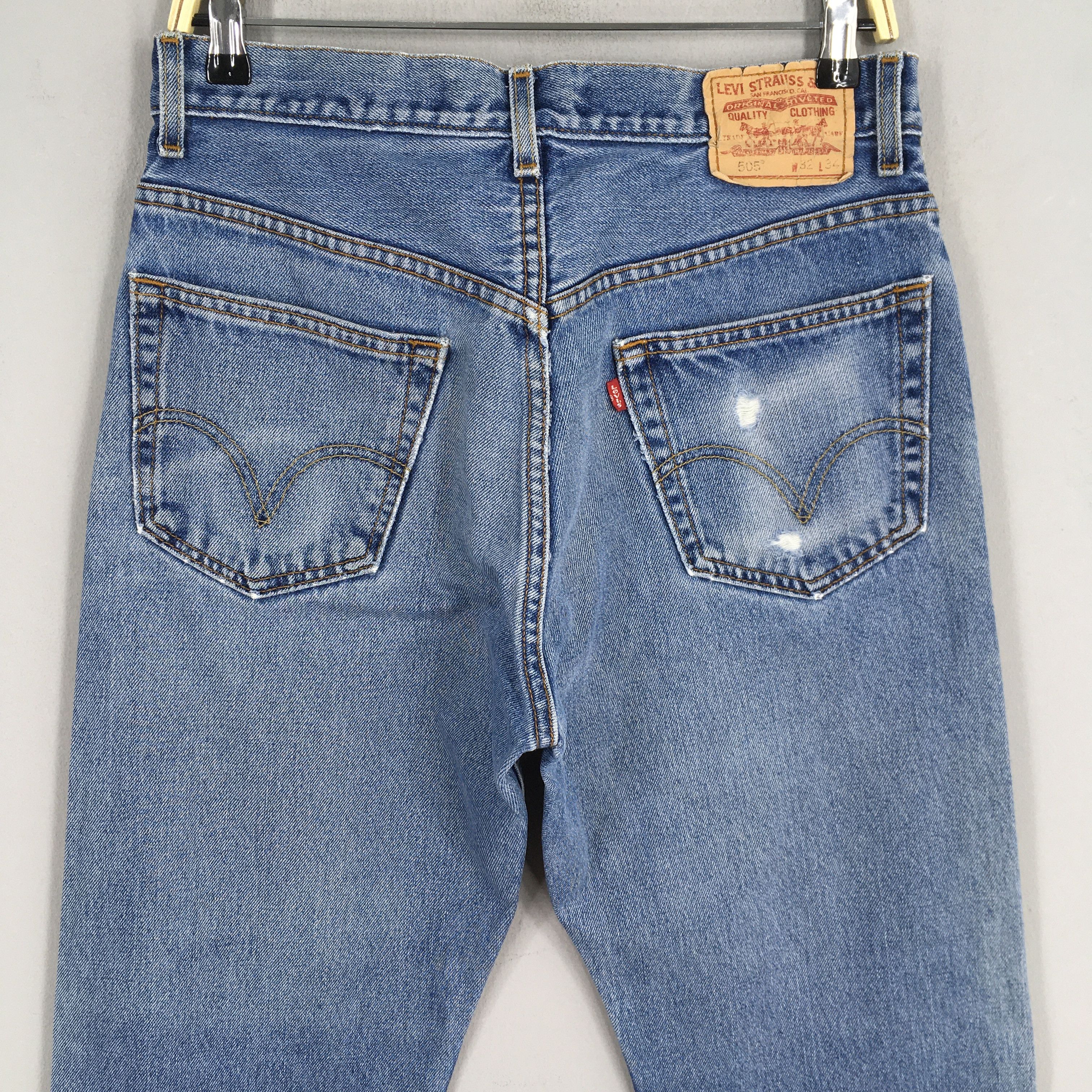 Levi's Size 30x32 Vintage 90s Levi's 505 Faded Blue Jeans S1802 Size US 30 / EU 46 - 11 Thumbnail