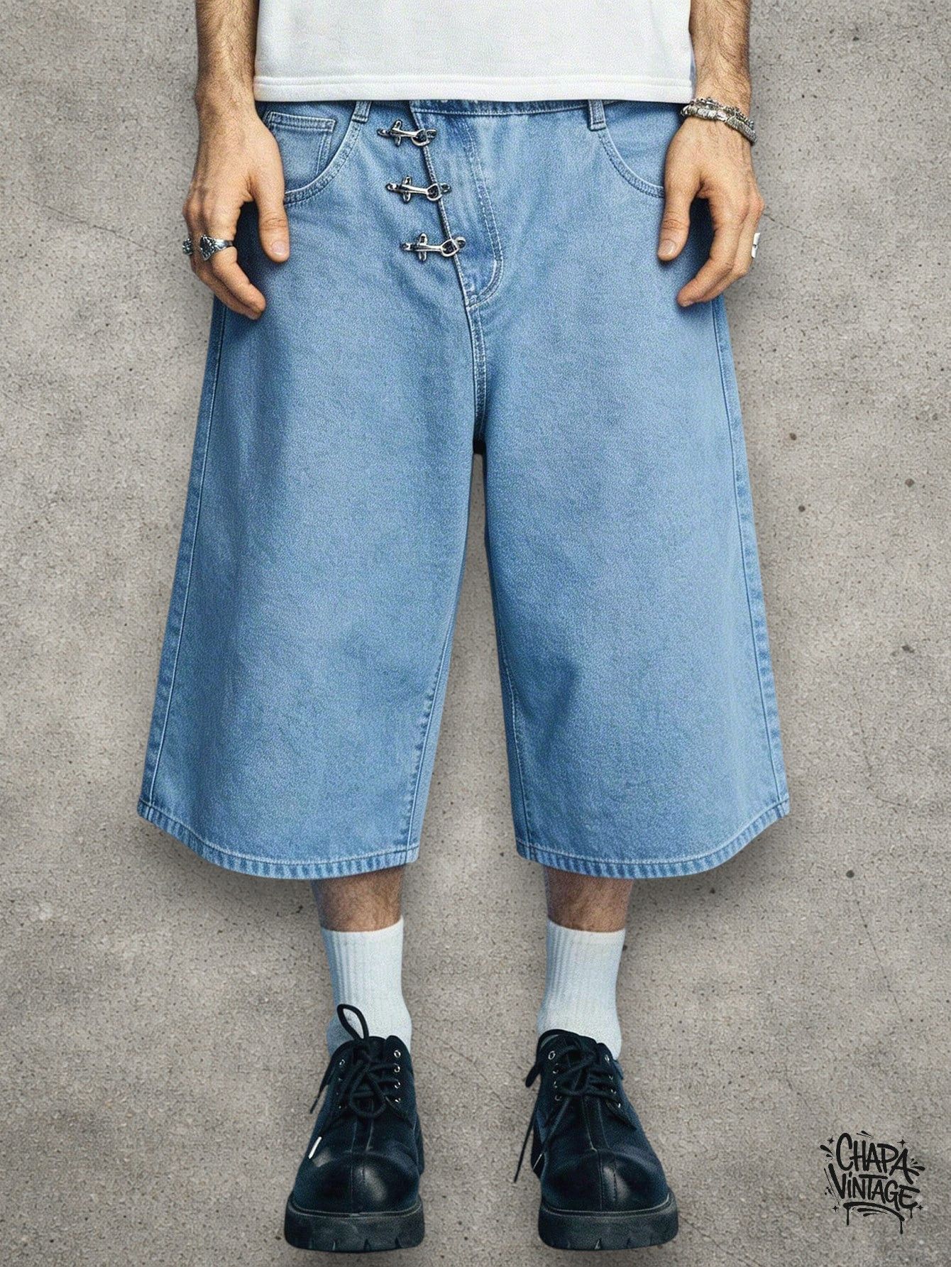 Vintage Light blue fashion shorts Size US 32 / EU 48 - 1 Thumbnail