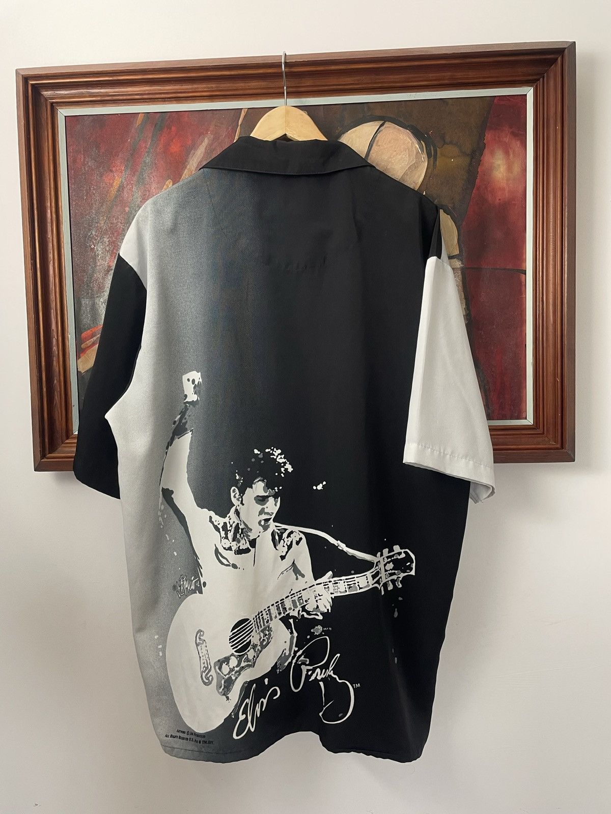 Vintage Dragonfly Elvis Presley Shirt Button Up Oversize 90s Shirts Button Ups