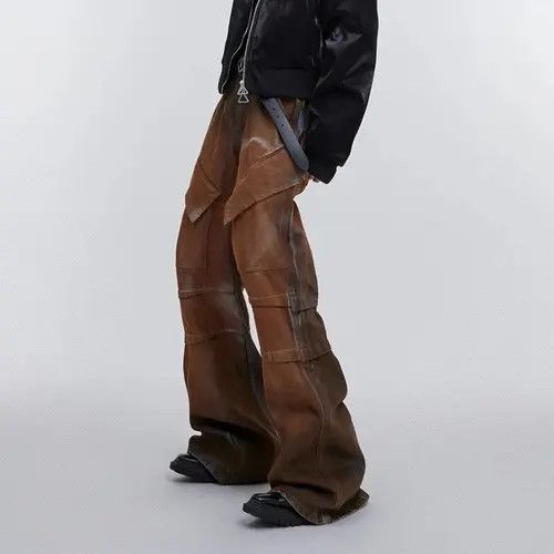 Other Baggy Jeans Wide Leg Denim Pants Waste Soild Retro Tie Dyed Size US 32 / EU 48 - 4 Thumbnail