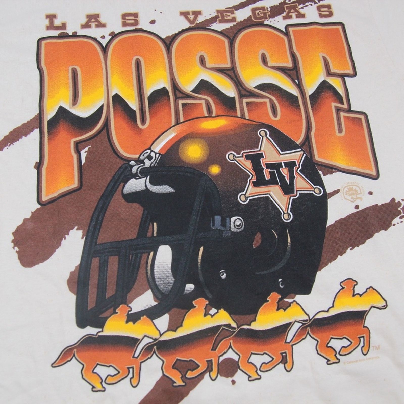 Vintage VTG Las Vegas Posse Canadian Football league graphic T shirt Size US M / EU 48-50 / 2 - 3 Thumbnail