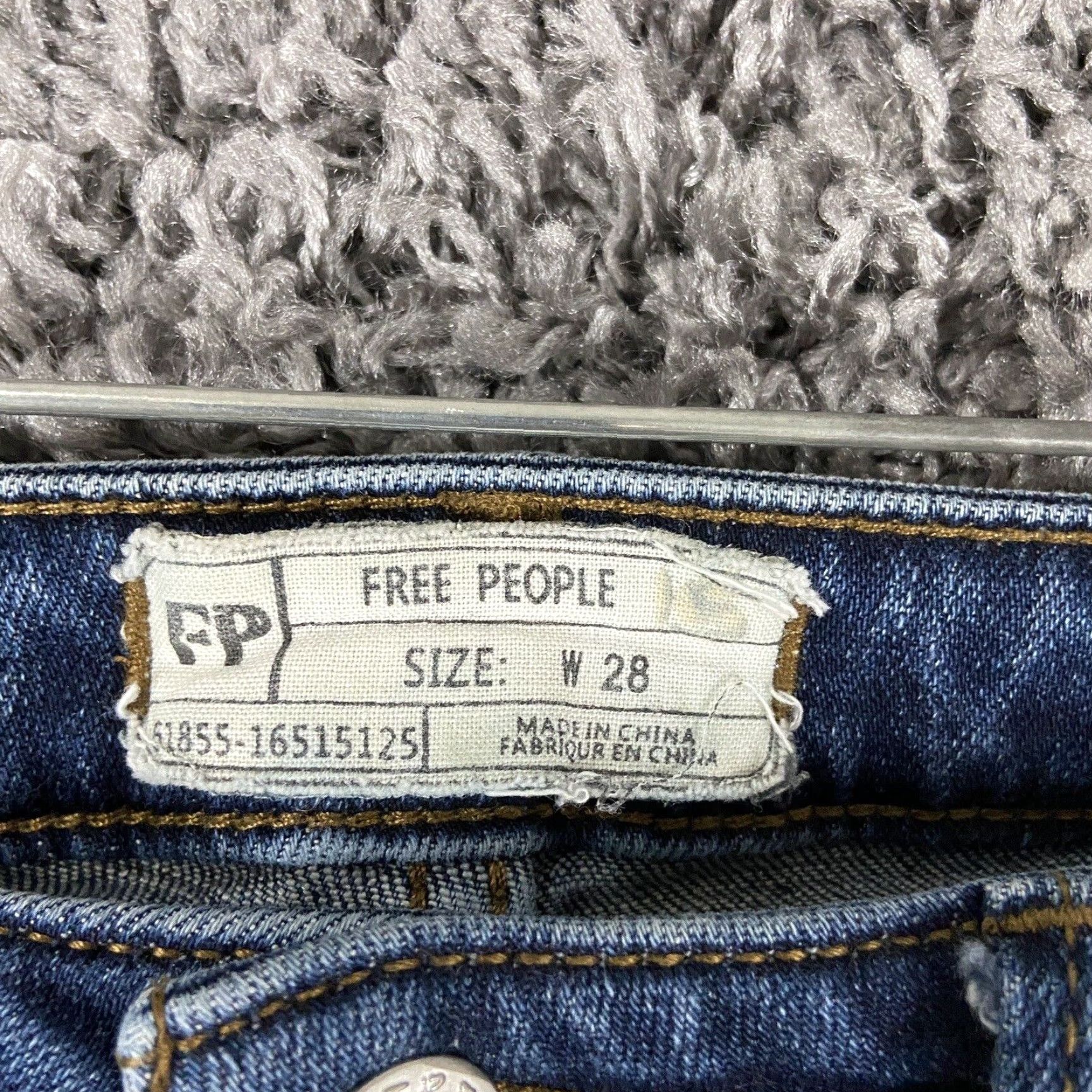 Free People VINTAGE Free People Women's Blue Skinny Zipper Jeans 27 Size 27" / US 4 / IT 40 - 6 Thumbnail
