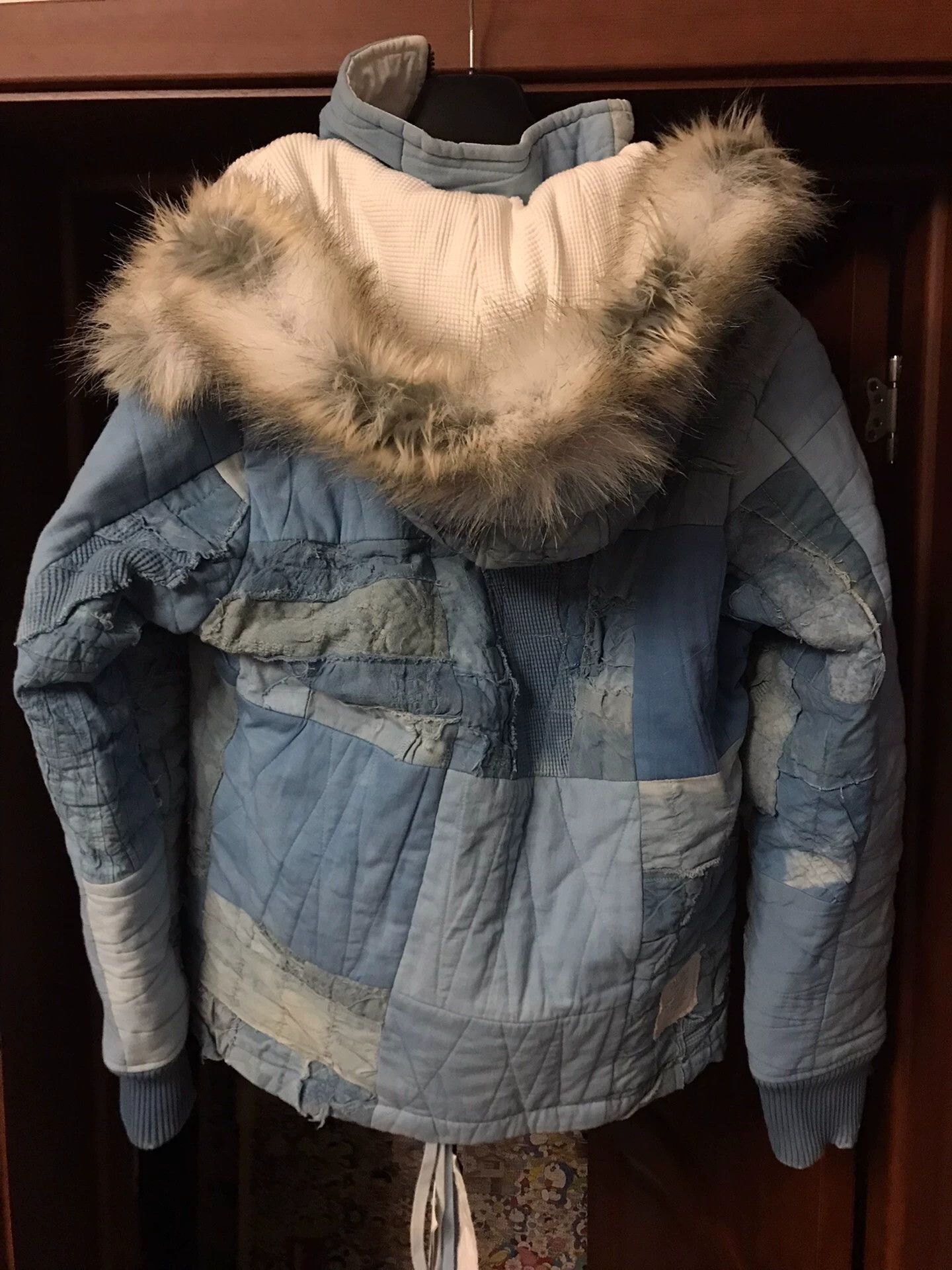 Greg Lauren GL new size 2 vintage patchwork blue hooded puffer jacket Size US M / EU 48-50 / 2 - 2 Thumbnail