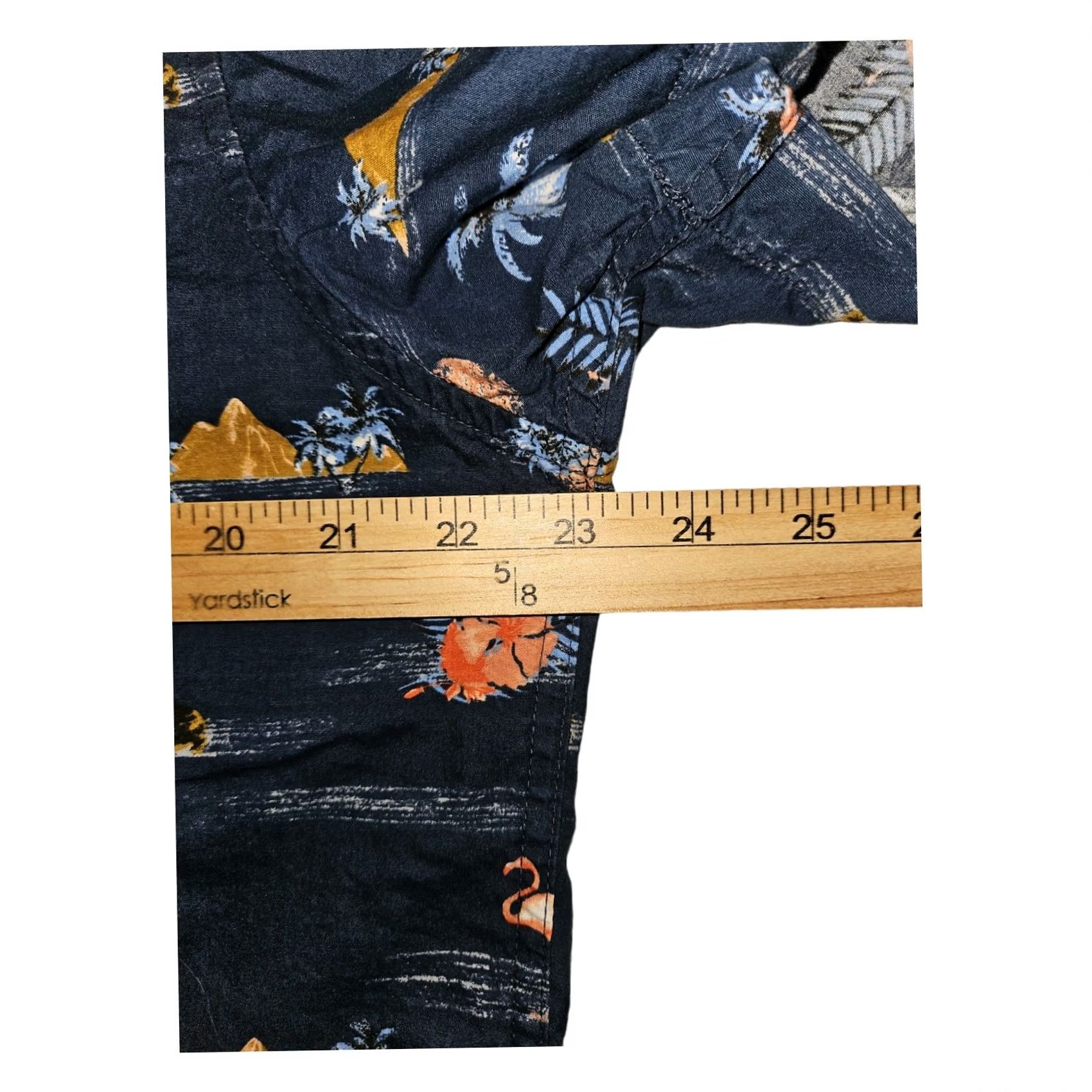 Denime VINTAGE Denim & Flower Button-Up Short Sleeve Men's XL Slim Fit Hawaii Vacation AOP Size US 36 / EU 52 - 3 Thumbnail