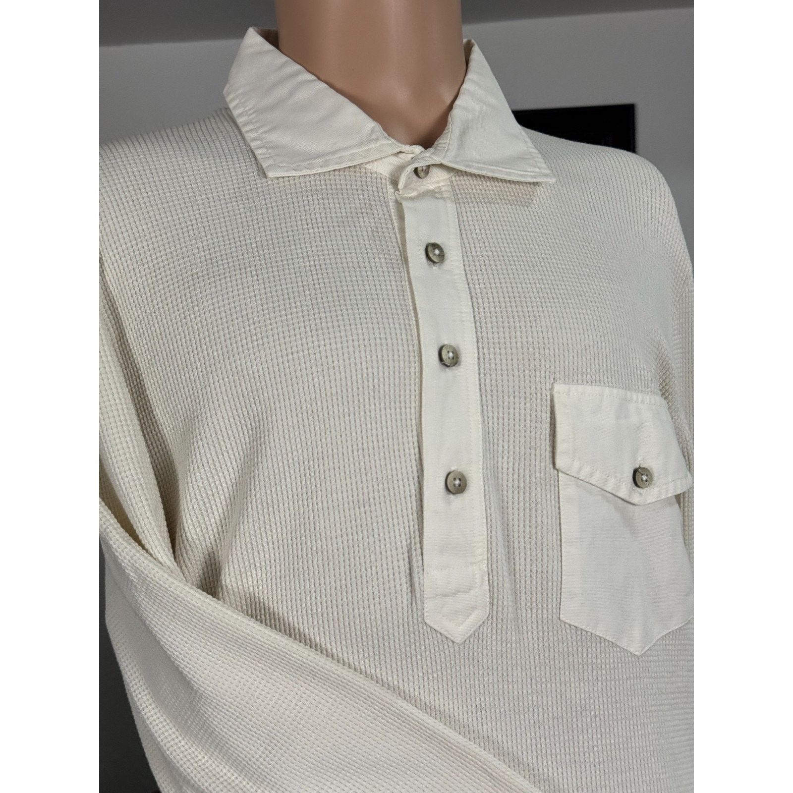 Eidos Napoli Eidos Napoli Waffle Knit Polo Shirt size 52/XL Ivory Camicia Size US XL / EU 56 / 4 - 7 Thumbnail