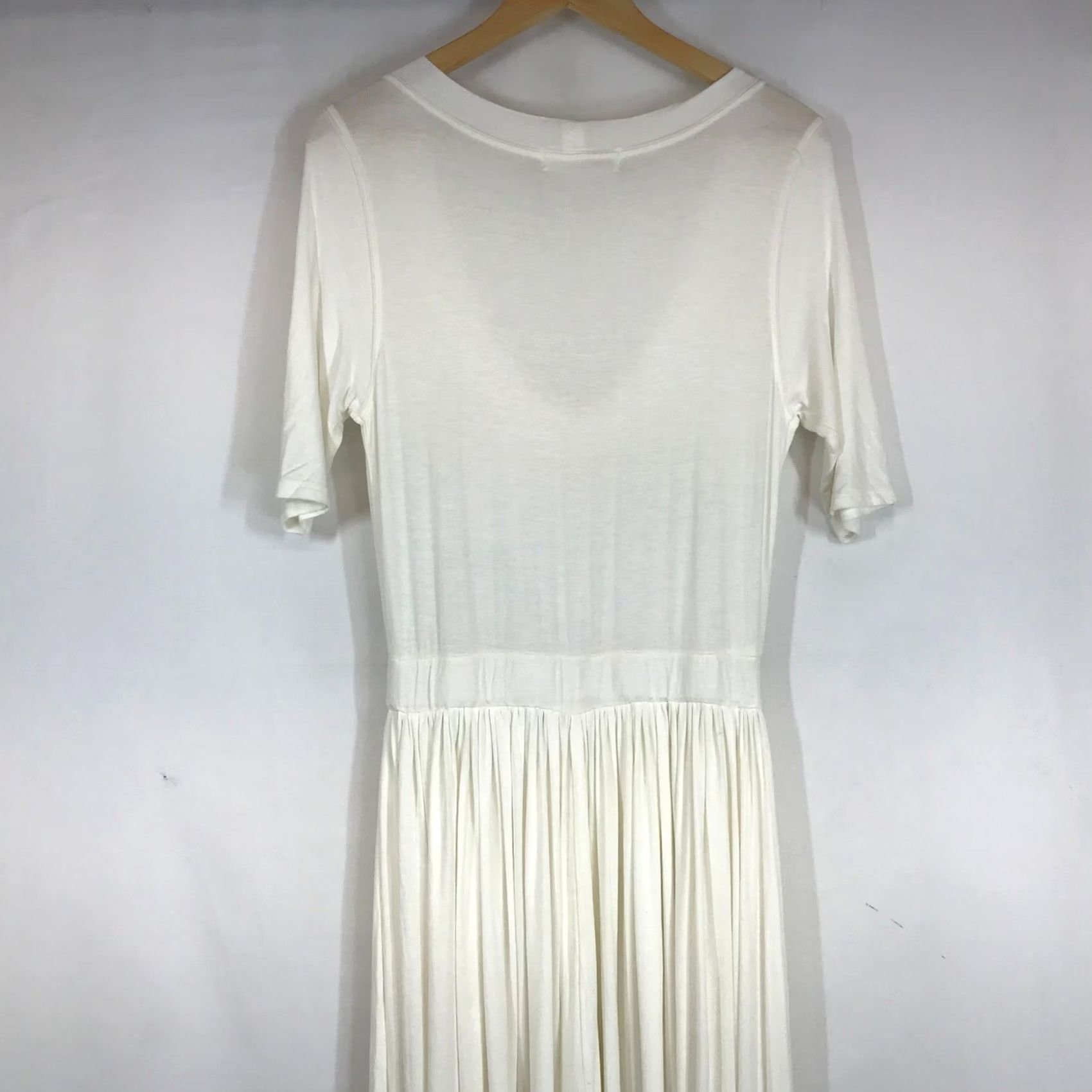 Free People VINTAGE? No — Free People Beach Ivory Wide-Leg Jumpsuit Deep V-Neck Short Sleeve Large Shirt Women L Ivory Wide Leg Jumpsuit Nav? Size 36" / US 14 / IT 50 - 6 Thumbnail