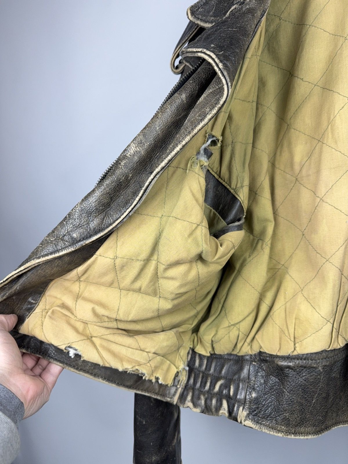 Genuine Leather Retro 80s Leonardo Distressed Leather Punk Biker Moto Jacket Size US M / EU 48-50 / 2 - 12 Thumbnail