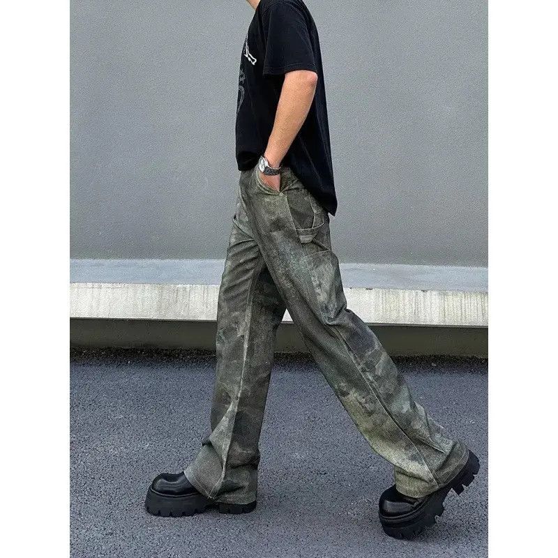Japanese Brand Retro camouflage straight leg micro flared jeans Size US 32 / EU 48 - 4 Thumbnail