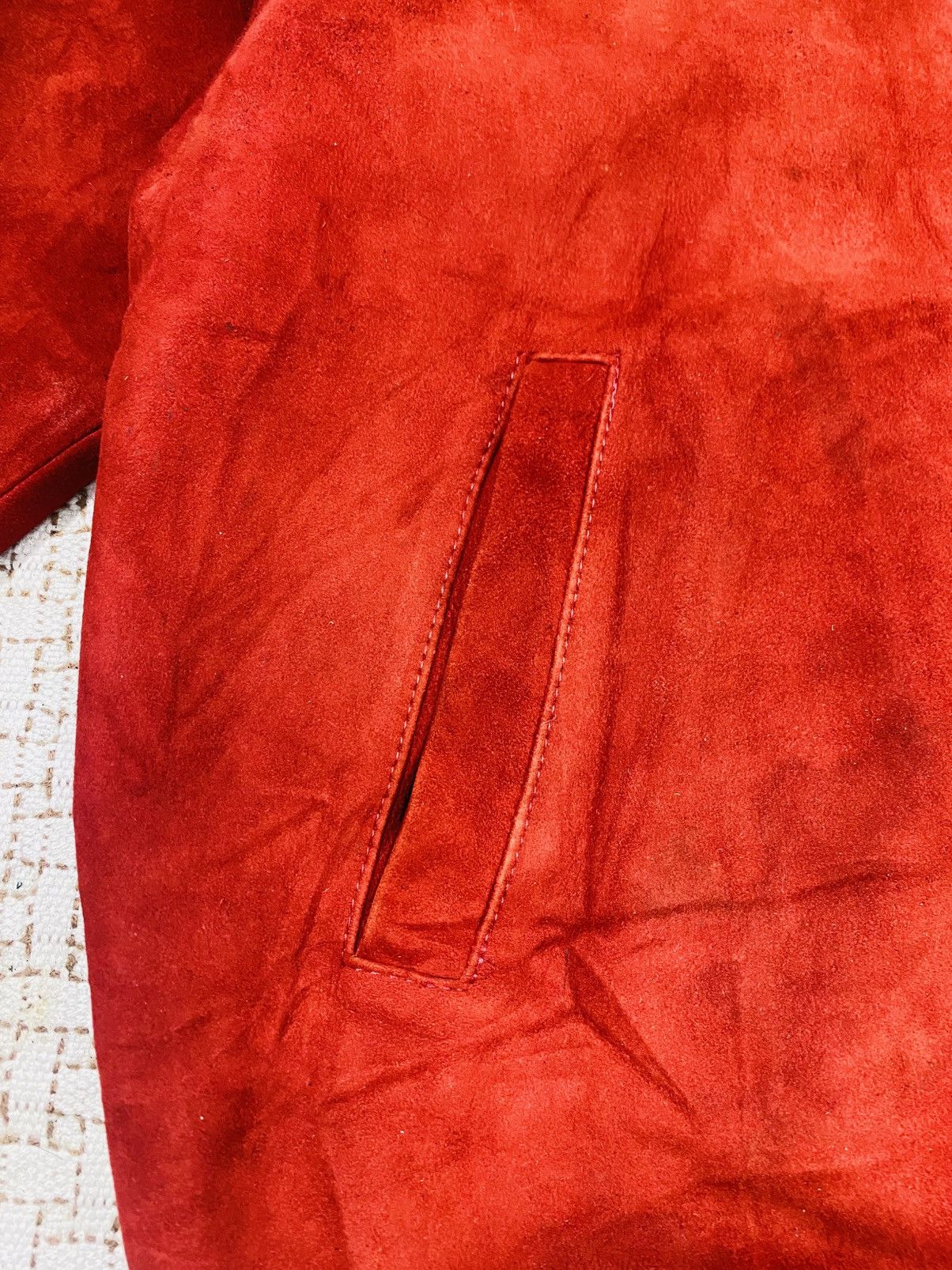 Japanese Brand Vintage 90s Distressed Suede Leather Zipper Jacket Size US M / EU 48-50 / 2 - 7 Thumbnail