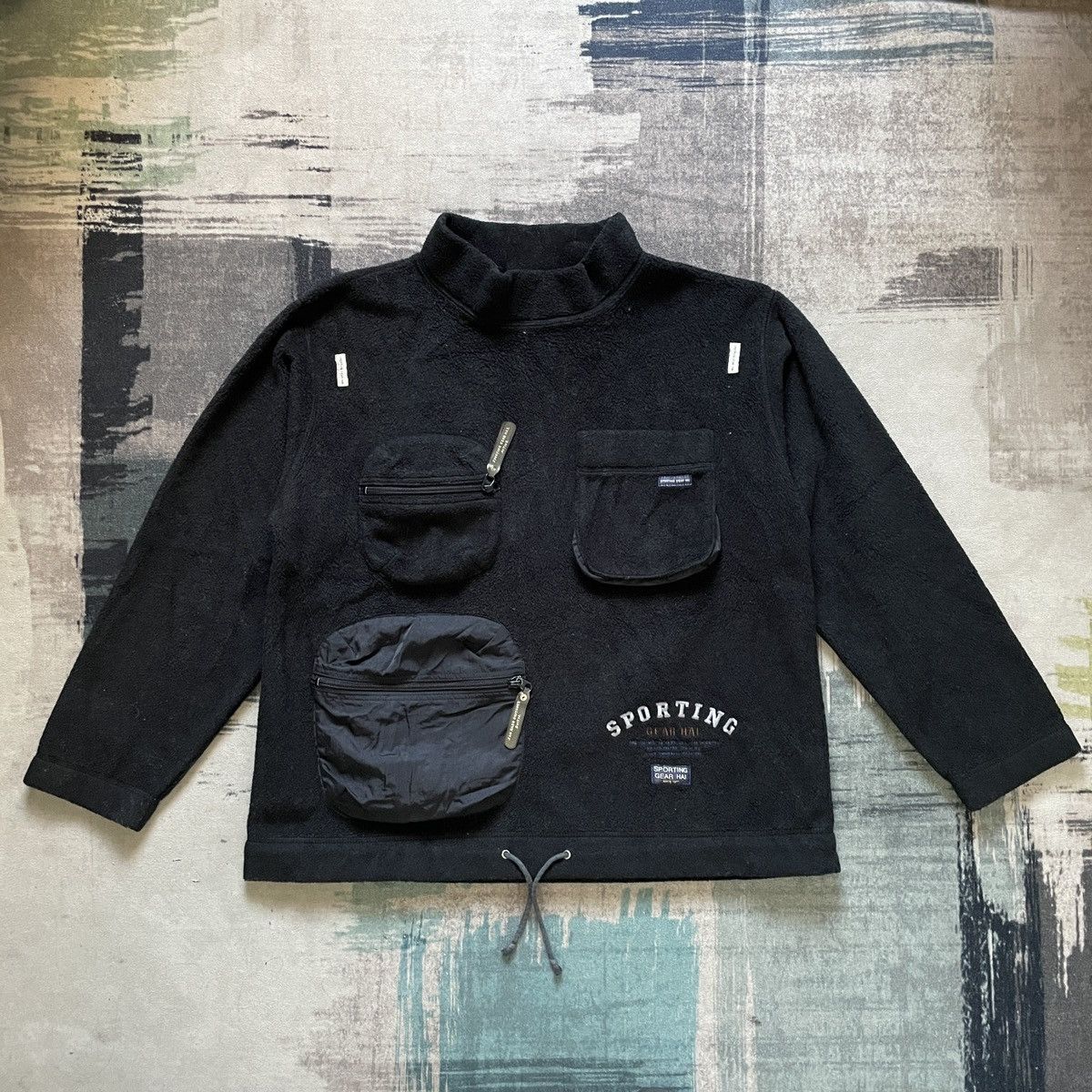 image of Vintage Hai Sporting Gear Fisherman's Fleece in Black, Men's (Size Large)