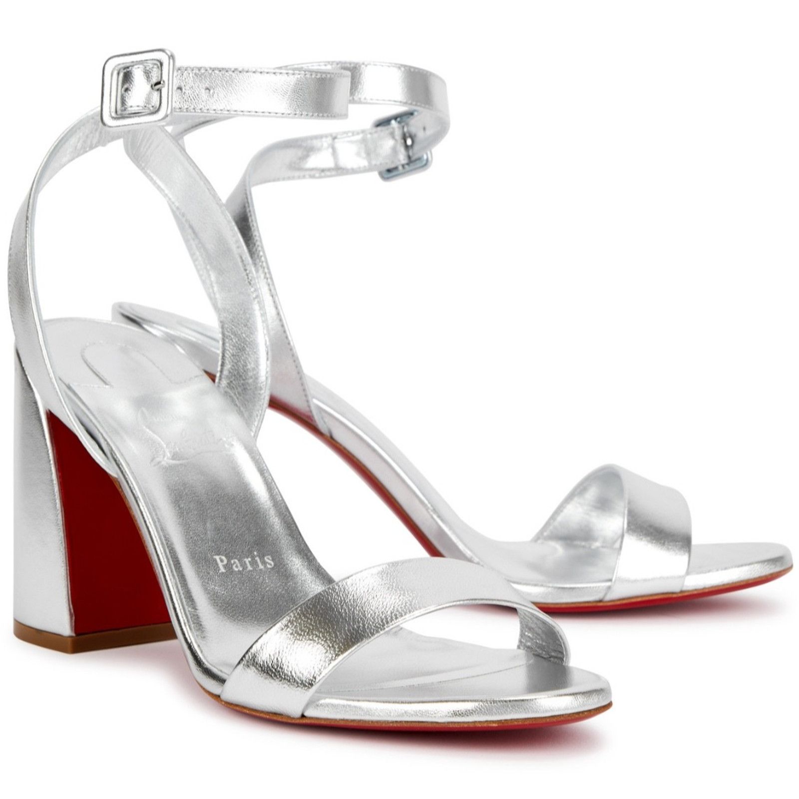 Christian Louboutin Christian Louboutin Miss Sabina 85 Silver Sandal 37 Size US 6 / IT 36 - 5 Thumbnail