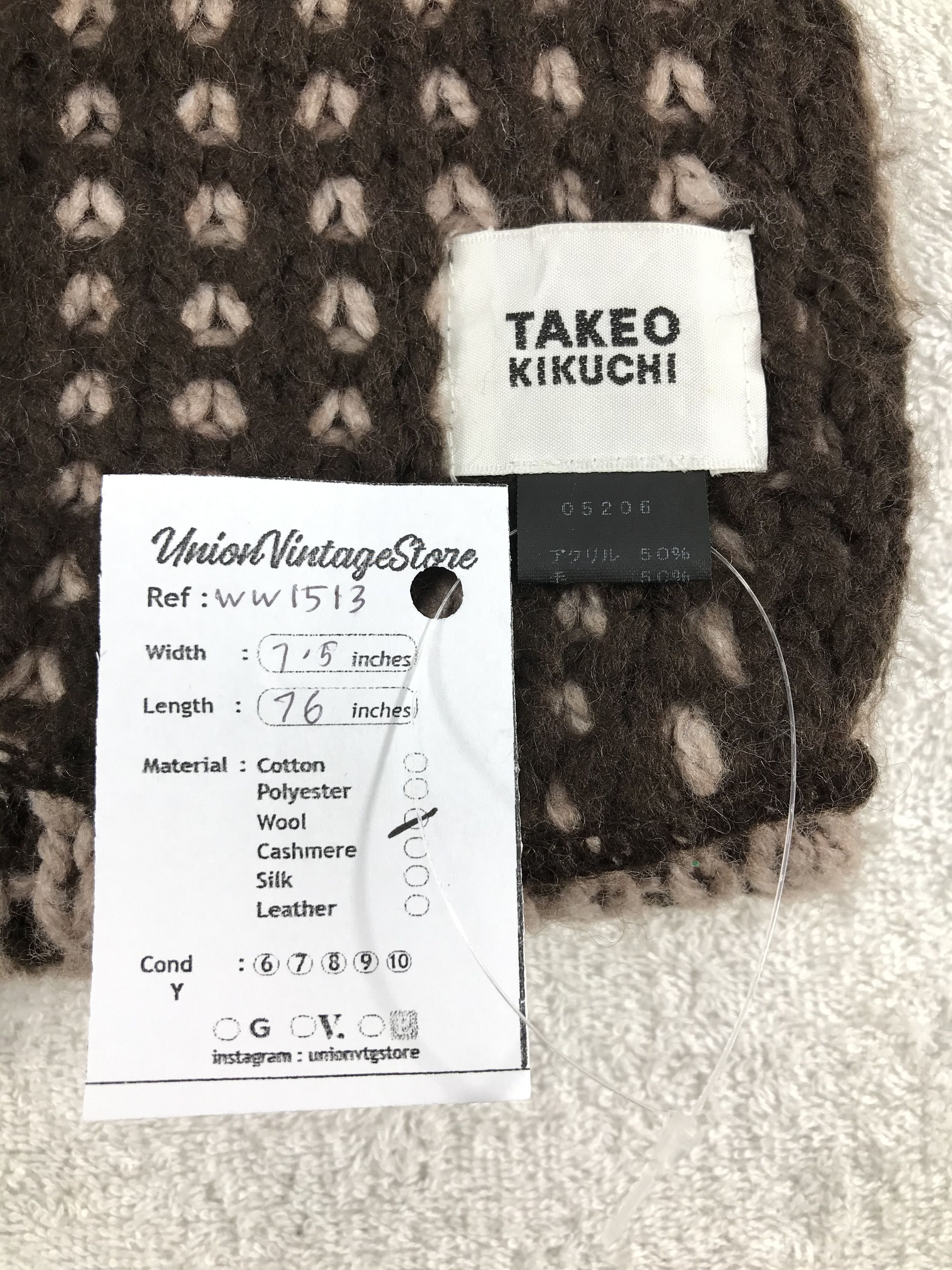 Takeo Kikuchi × Vintage Takeo Kikuchi Scarf / Muffler / Neckwear - WW1513 Size ONE SIZE - 4 Thumbnail
