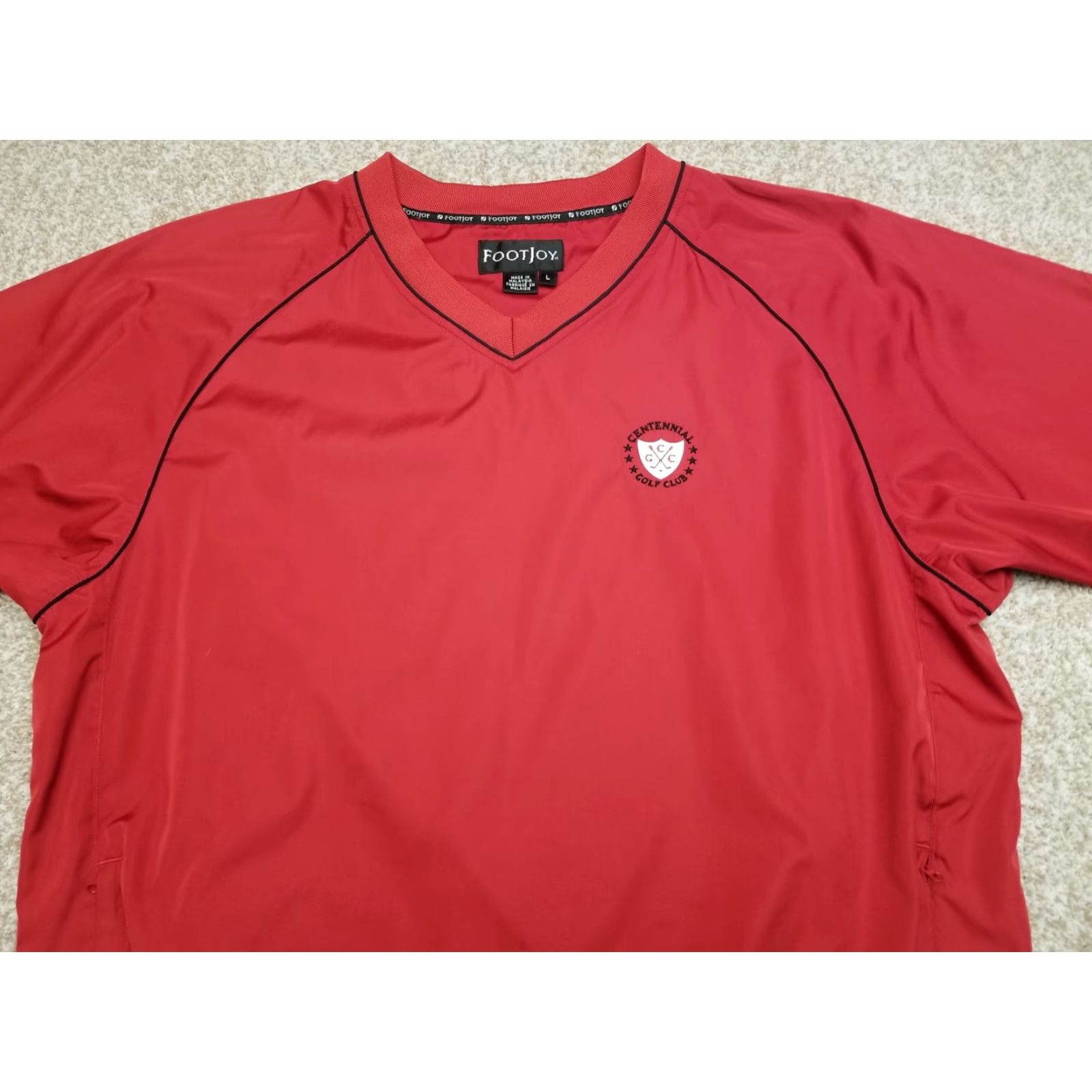 Footjoy Footjoy Windbreaker Jacket Mens L Red Pullover V-Neck Golf Centennial Club Size US L / EU 52-54 / 3 - 3 Thumbnail