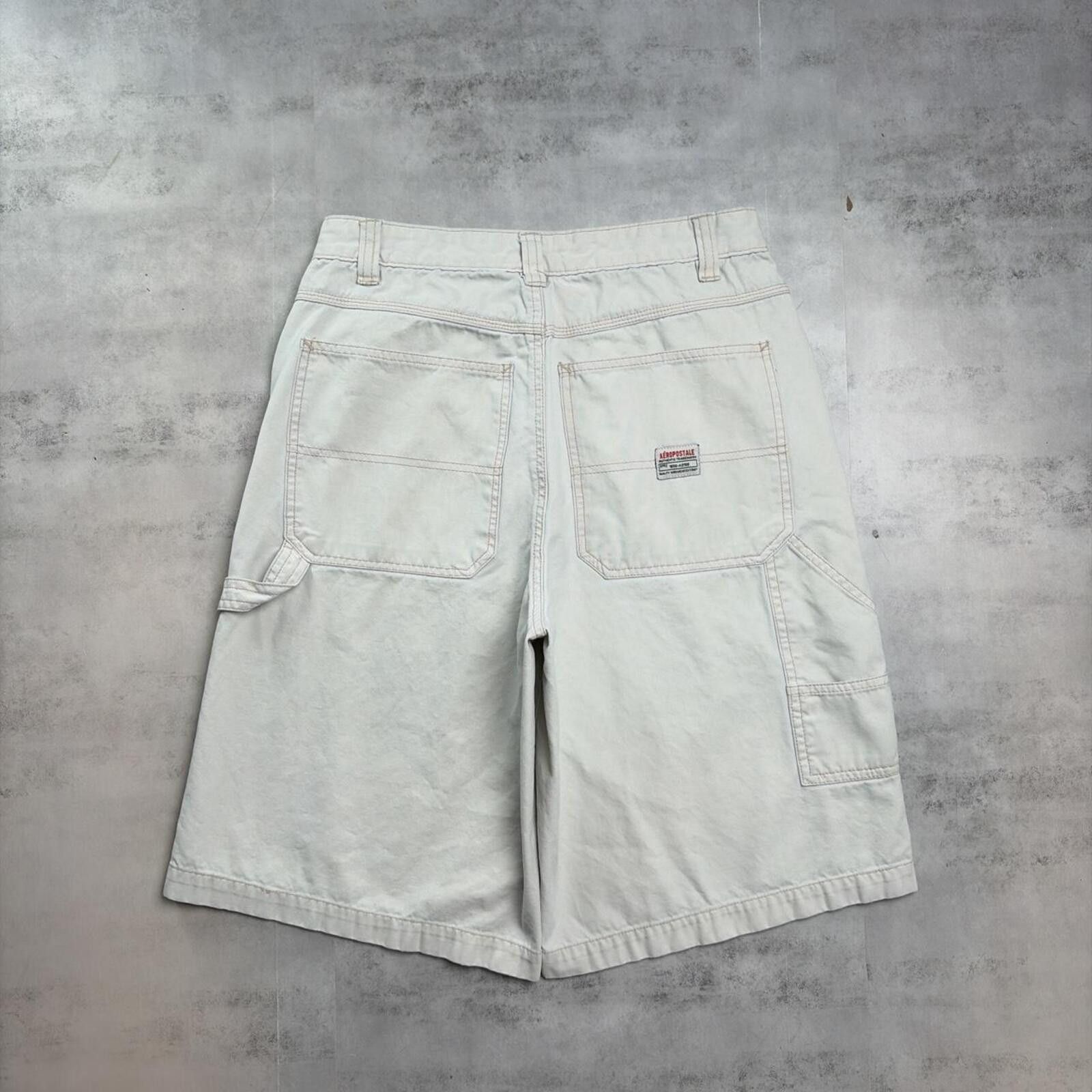 Aeropostale Y2K Beige Aeropostale Grunge Baggy Carpenter Shorts Size 29" - 1 Thumbnail
