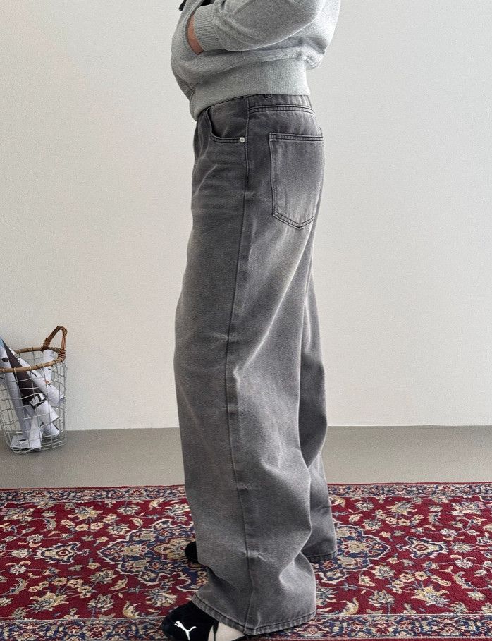 Japanese Brand American street retro men's loose straight leg washed jeans Size US 32 / EU 48 - 3 Thumbnail