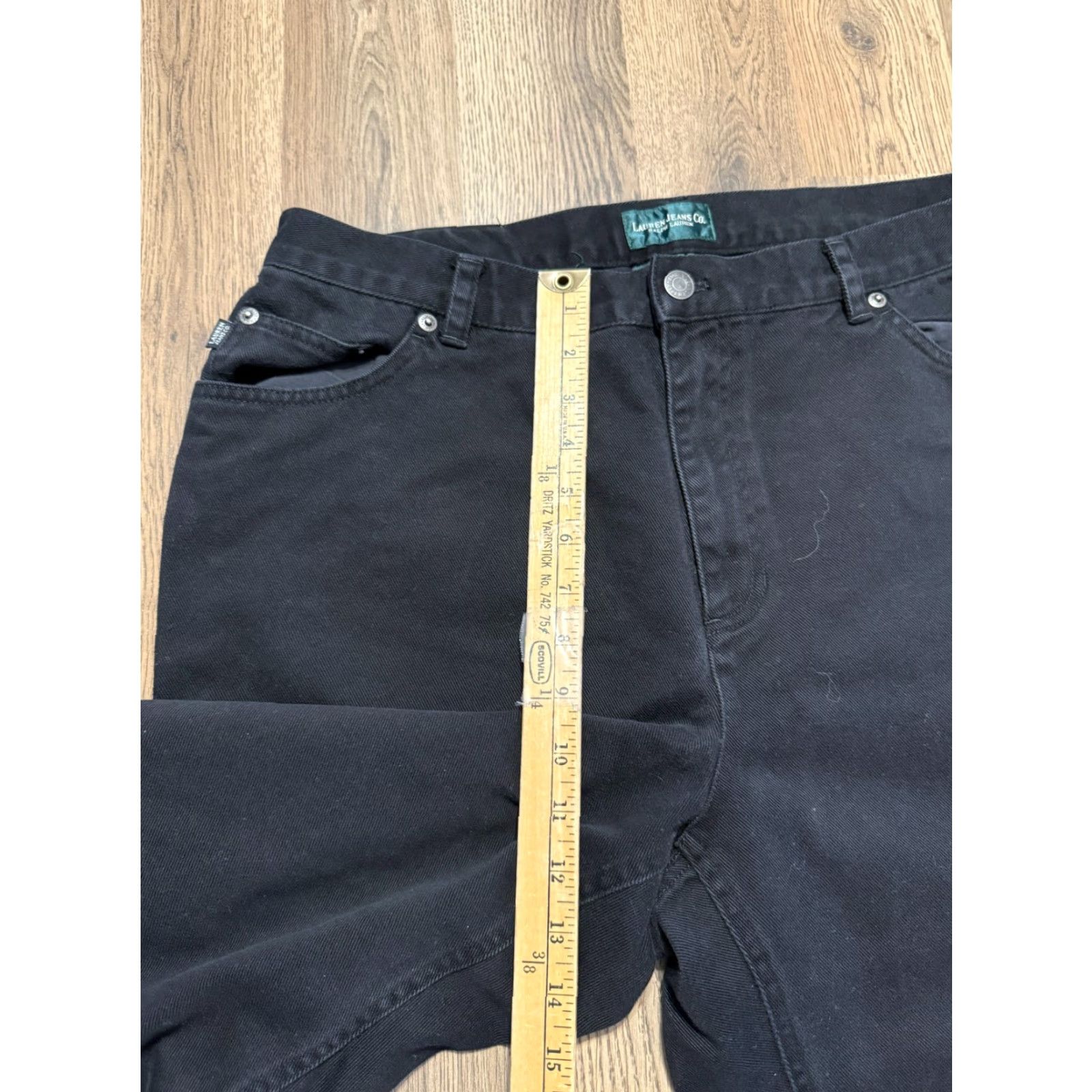 Ralph Lauren Lauren Ralph Lauren Jeans Womens 16W Black Straight Leg Mid Rise Denim Pocket 5-Pocket Design Size 38" / US 16 / IT 52 - 7 Thumbnail