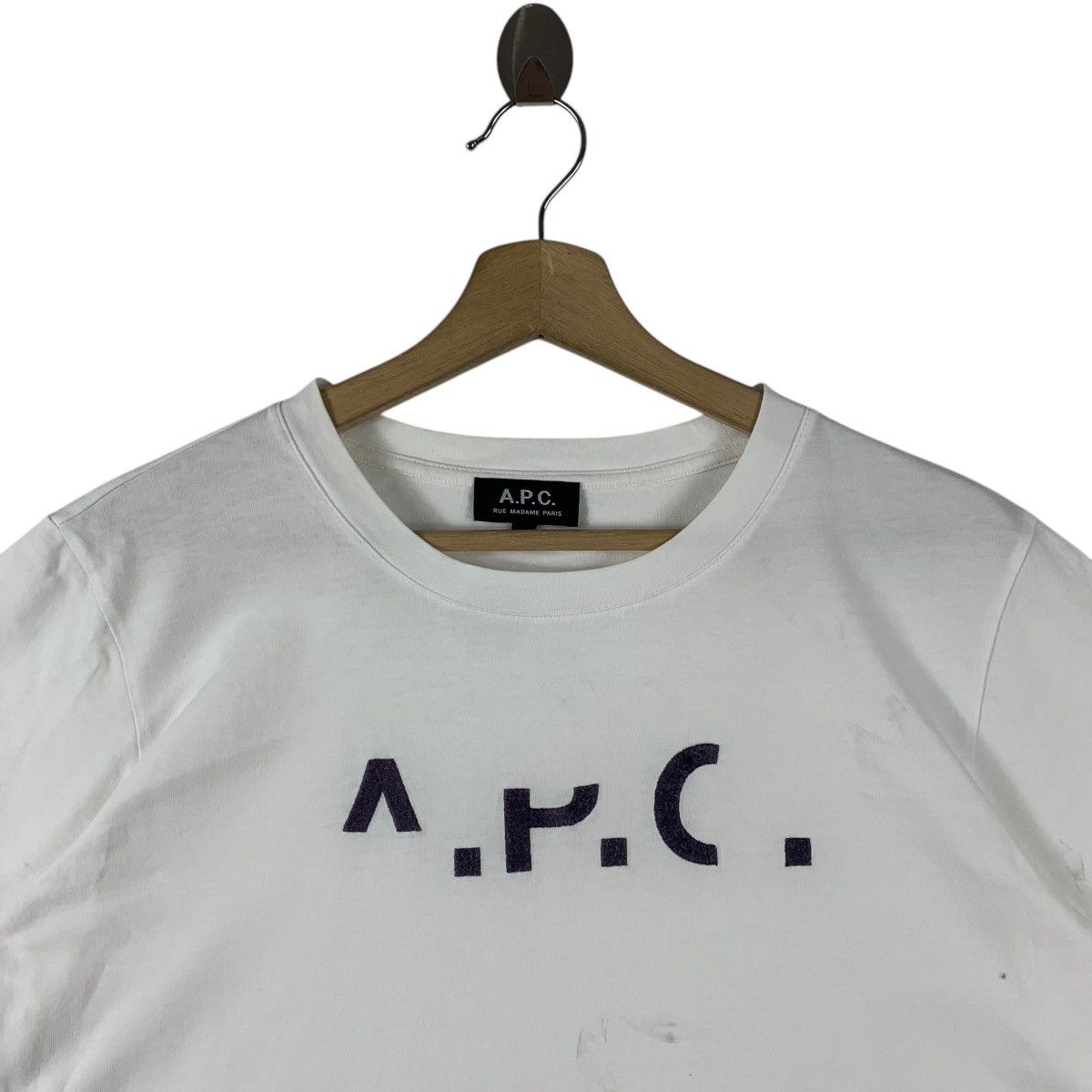 A.P.C. × Japanese Brand APC Rue madame paris big spellout designer tee Size US M / EU 48-50 / 2 - 2 Thumbnail
