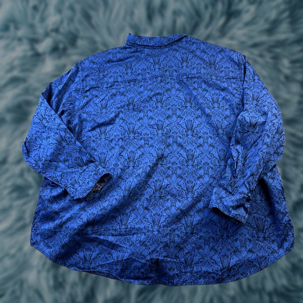 Robert Graham Robert Graham Shirt Mens 4XL Blue Paisley Button-Up Collar Long Sleeve Vintage? No, All Seasons, Classic Fit, Cotton, Button Size US XXL / EU 58 / 5 - 1 Thumbnail