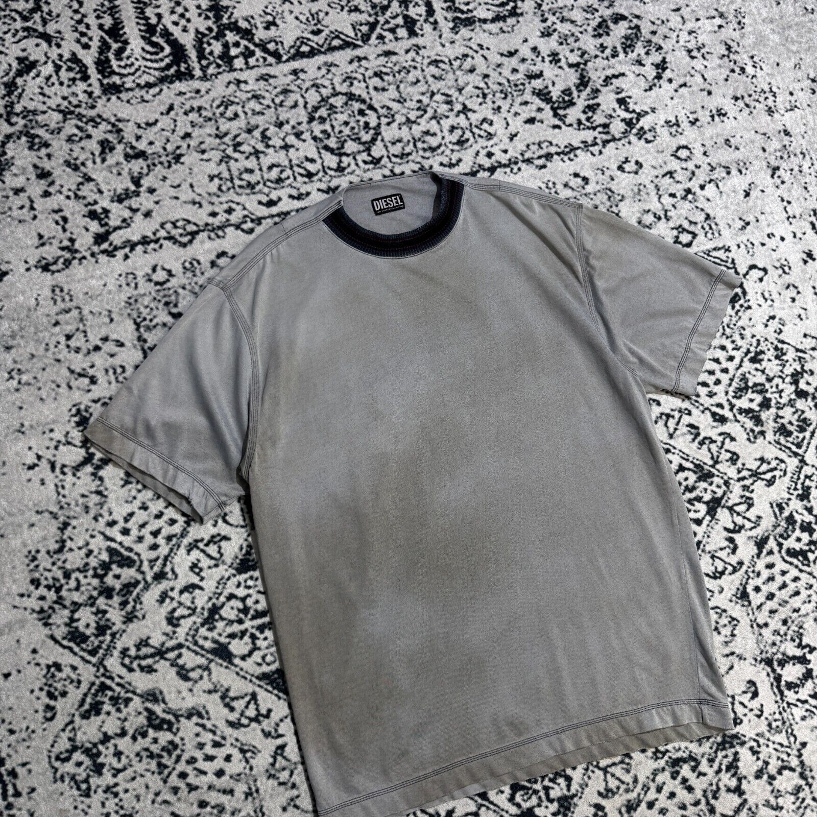 Diesel × Vintage Vintage Diesel Gray Cotton T-Shirt Size XL Archive Washed Size US XL / EU 56 / 4 - 4 Thumbnail