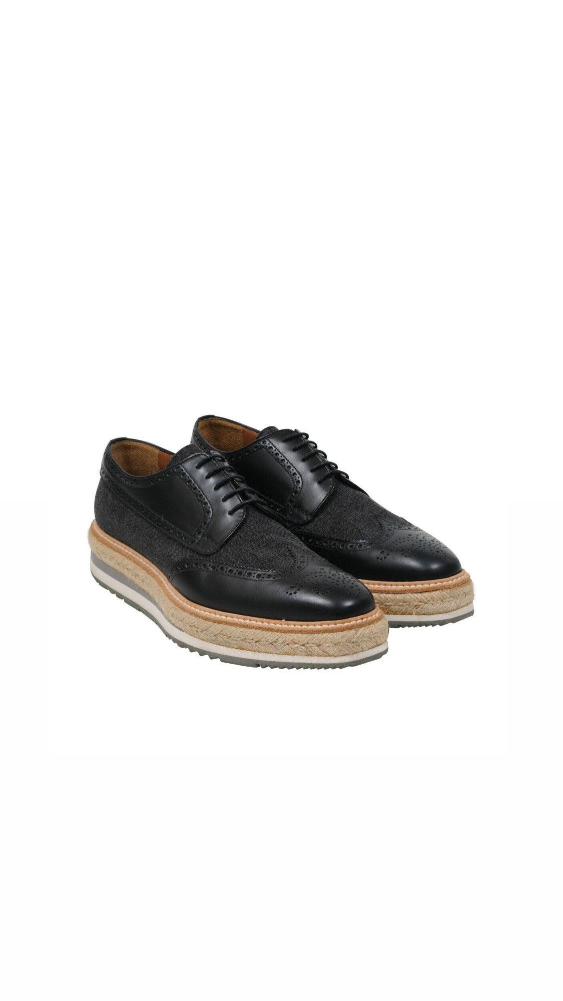 Men’s Prada Black Wingtip Platform Size 9 EU Prada Mens Oxford Wingtip Platform Chunky Derby US9.5 UK8.5  main image 3