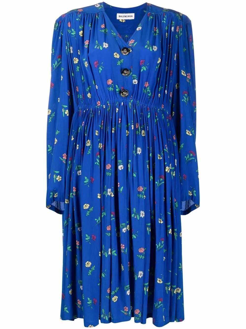 image of Balenciaga O1Mt1Gz0424 Oversized Dress In Blue, Women's (Size XS)