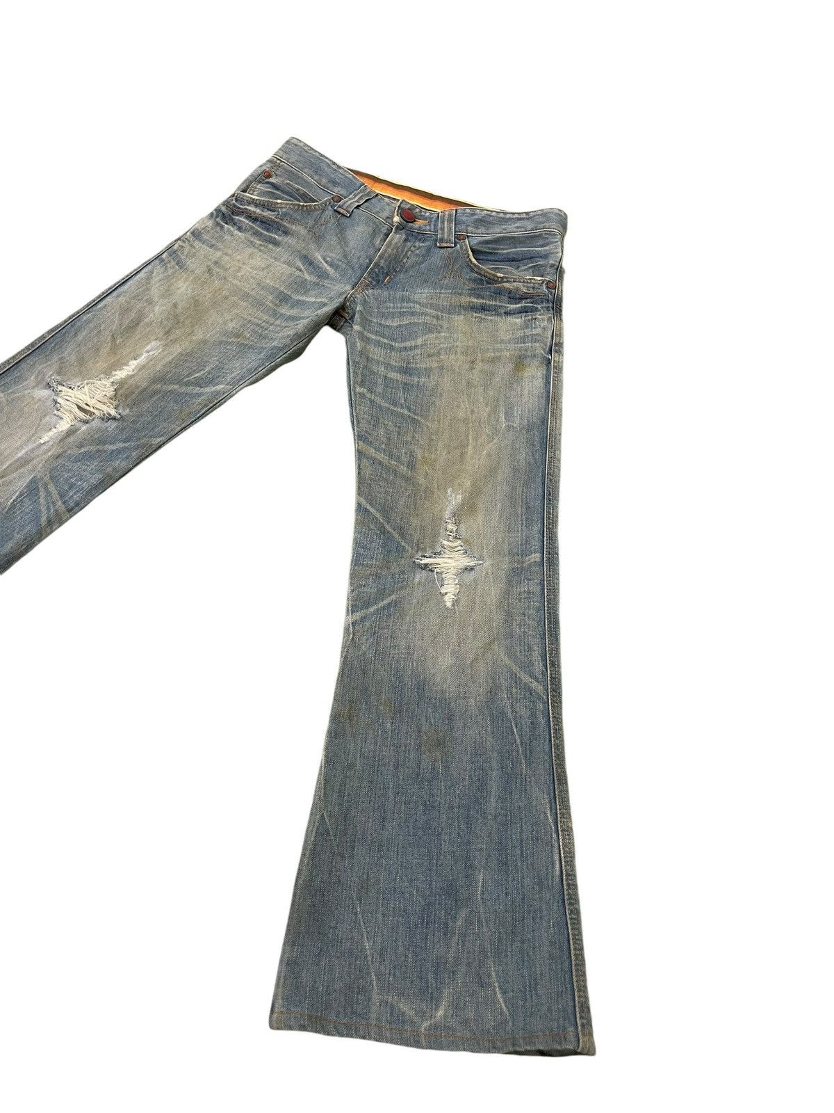 Edwin Flare Jeans Edwin Faded Distress Dirty Grunge Boot Cut 1🟦4 Size US 32 / EU 48 - 3 Thumbnail