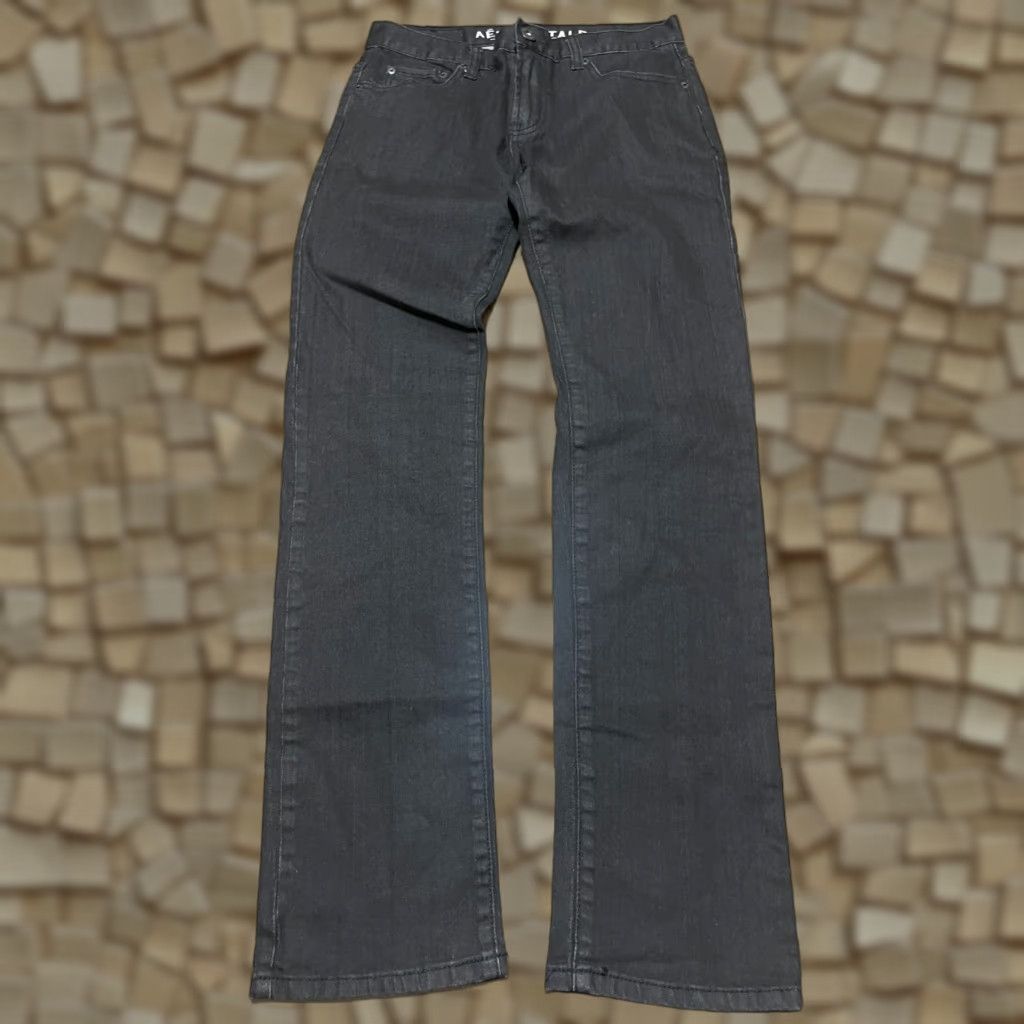 Aeropostale AeroPostale Jeans Men 30/34 Black Denim Bowery Slim Straight Jeans Slim Regular Inseam 34 Mens Size US 30 / EU 46 - 1 Thumbnail