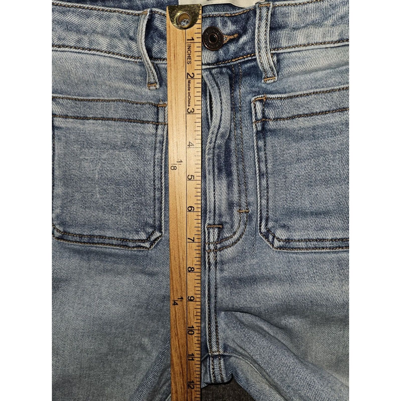 Vintage Hidden Jeans Flared Jeans 26 Blue Light Wash High Rise Distressed Raw Hem Denim Juniors Boys Girls Size 26" / US 2 / IT 38 - 4 Thumbnail