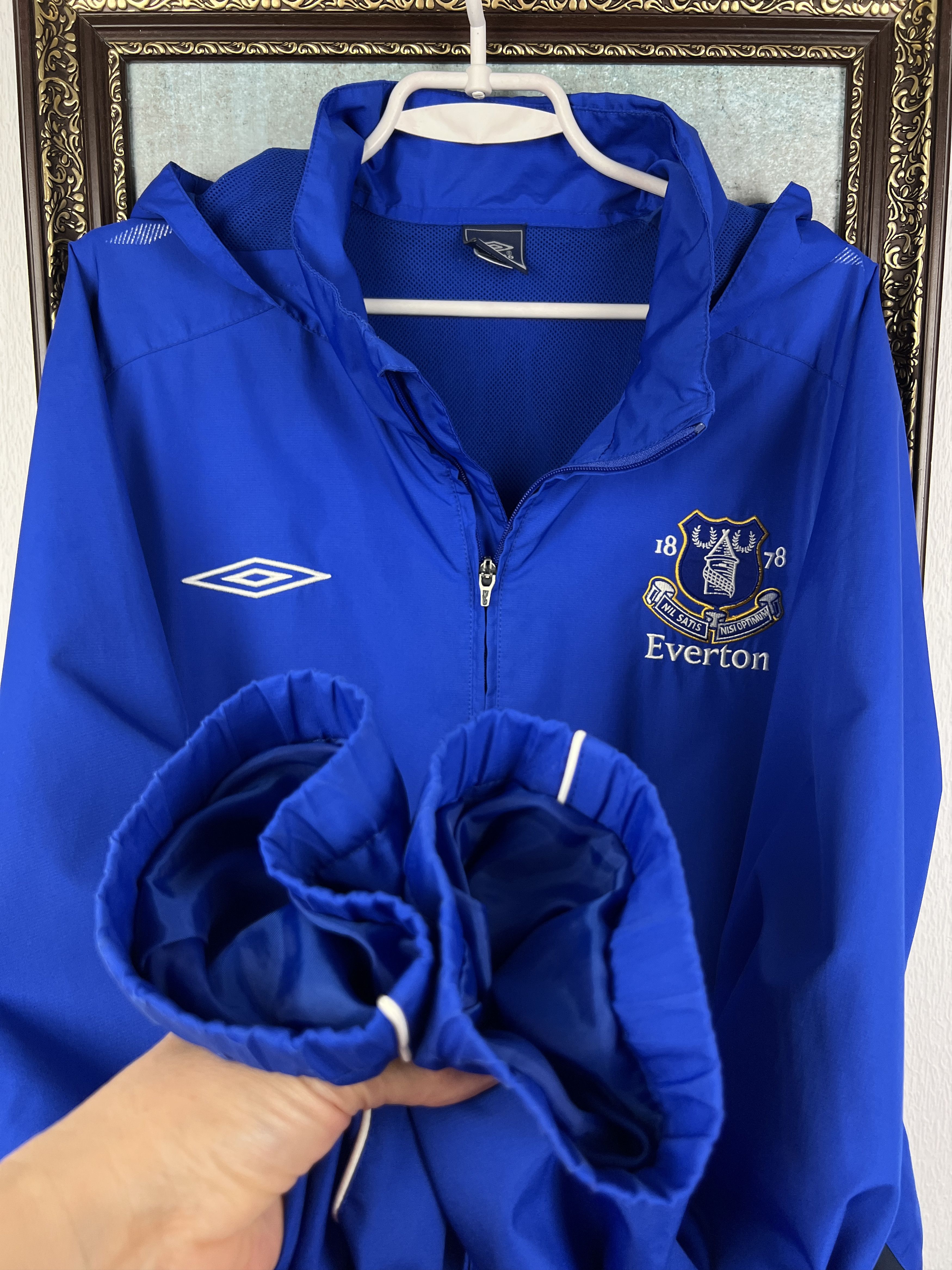 Umbro Vintage Umbro Everton Football Hooded Rain Jacket Track Top Size US XXL / EU 58 / 5 - 7 Thumbnail