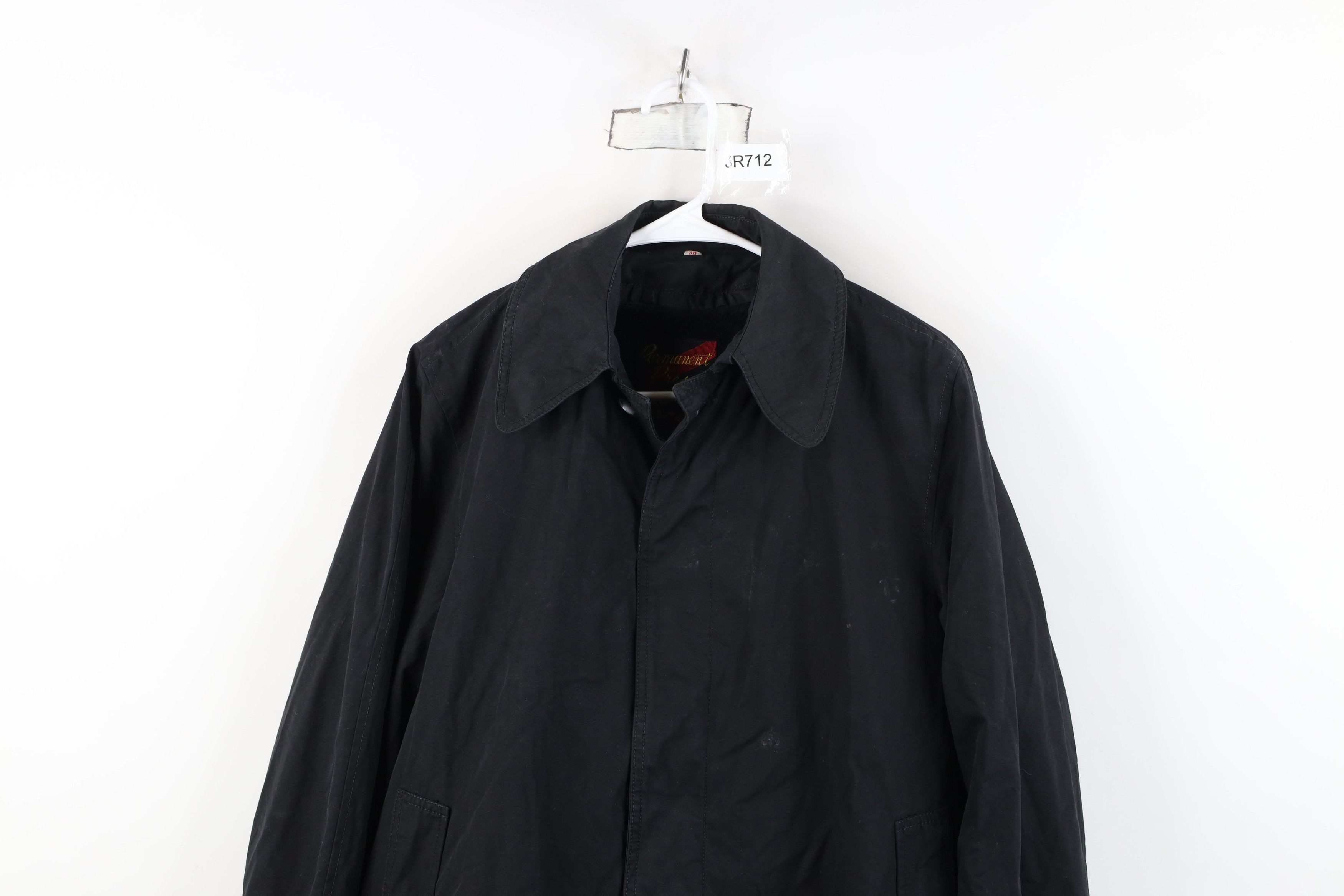 Vintage Vintage 70s Streetwear Lined Trench Coat Rain Jacket Black Size US XXL / EU 58 / 5 - 2 Thumbnail