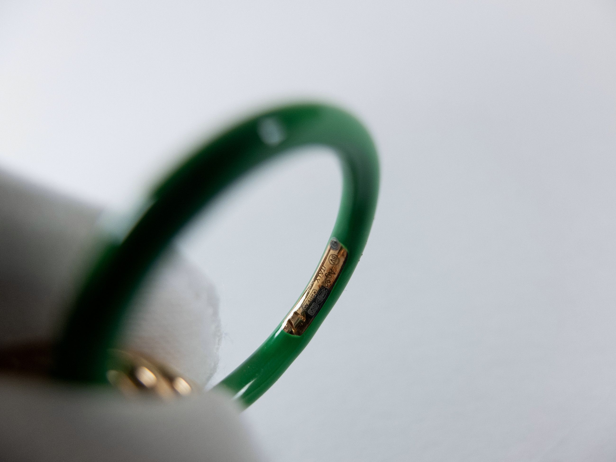 Bottega Veneta BOTTEGA VENETA green and gold silver double ring 8 17 q Size ONE SIZE - 5 Thumbnail