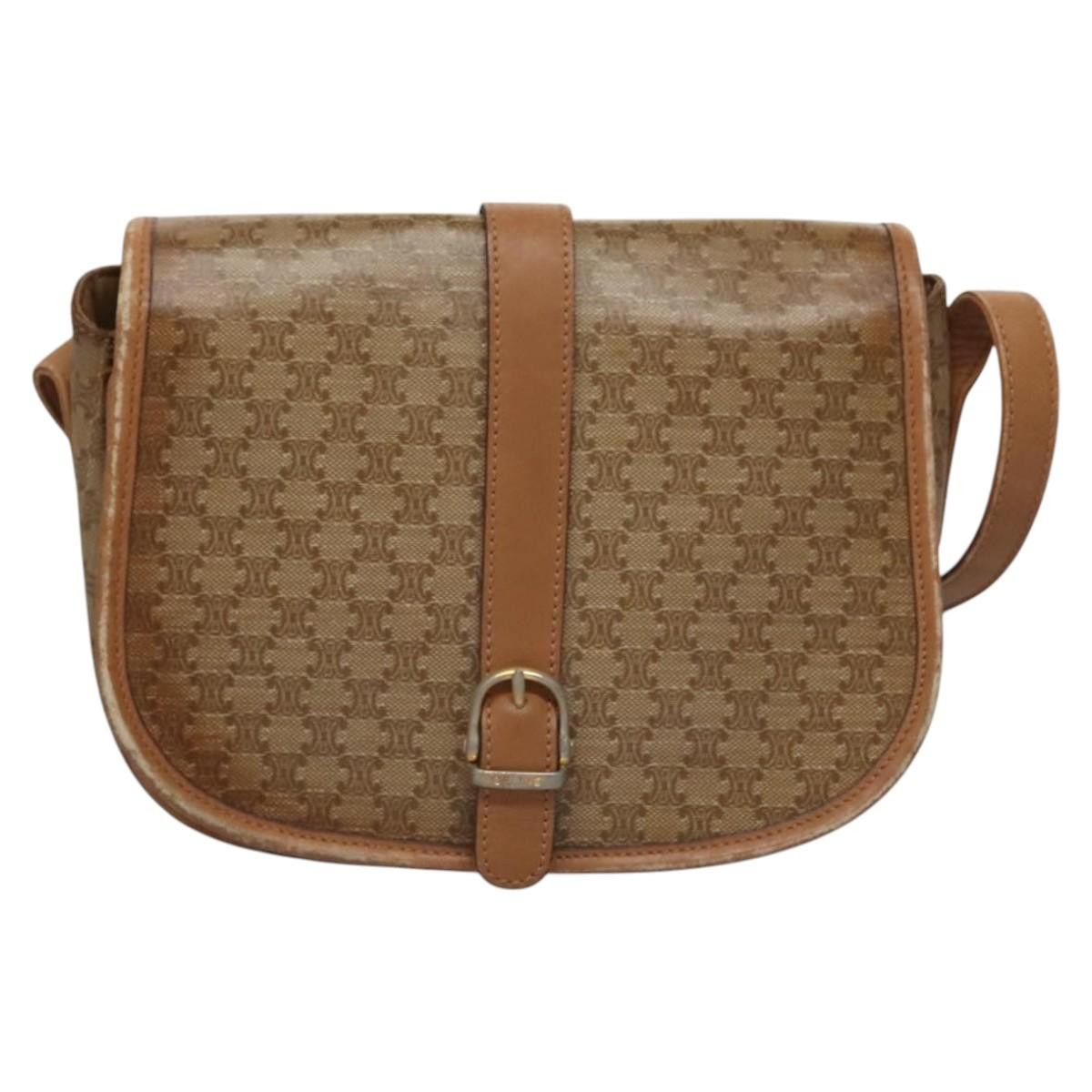 Celine CELINE Macadam Canvas Shoulder Bag Beige Size ONE SIZE - 2 Thumbnail